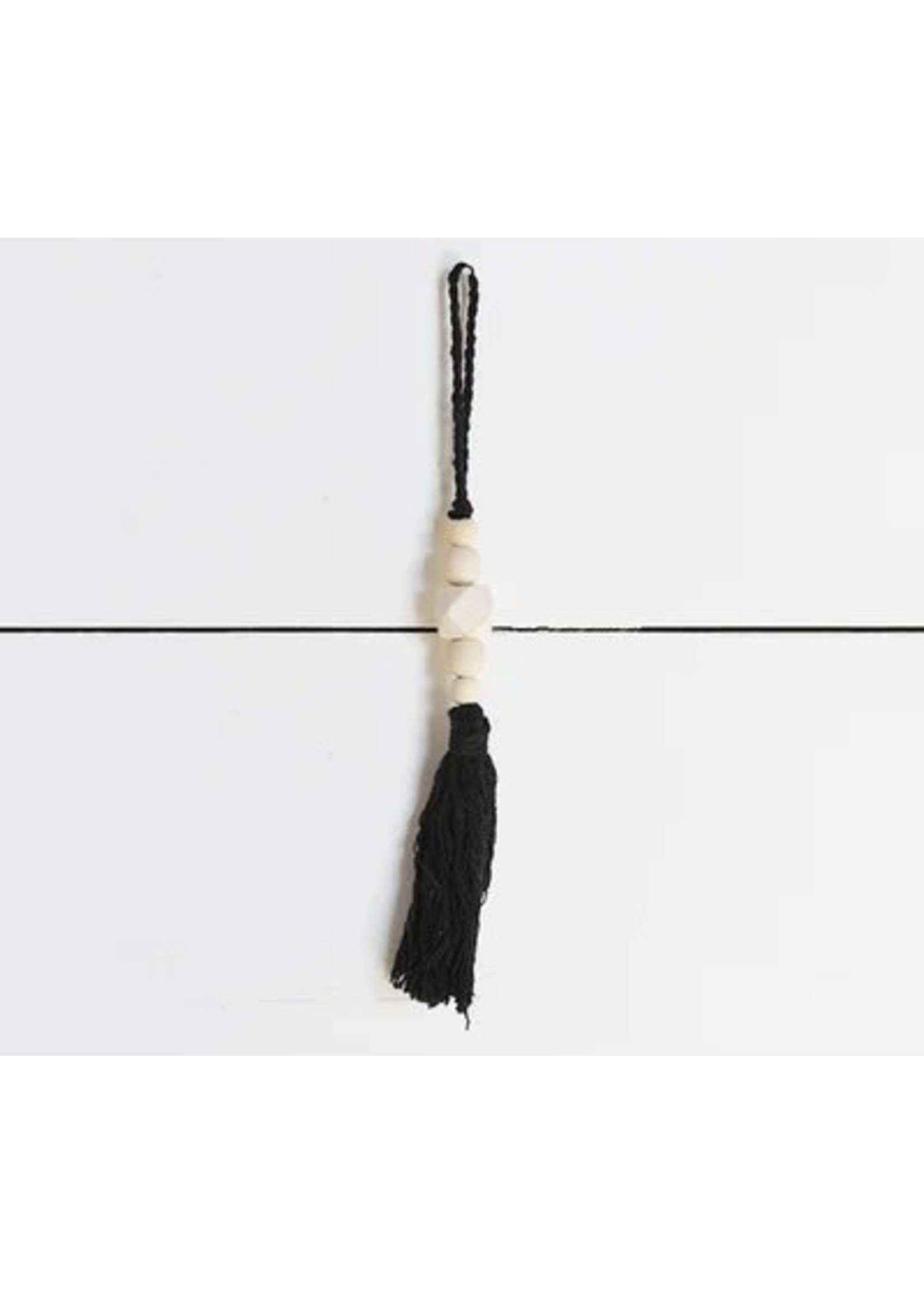 10” Black Beaded Tassel