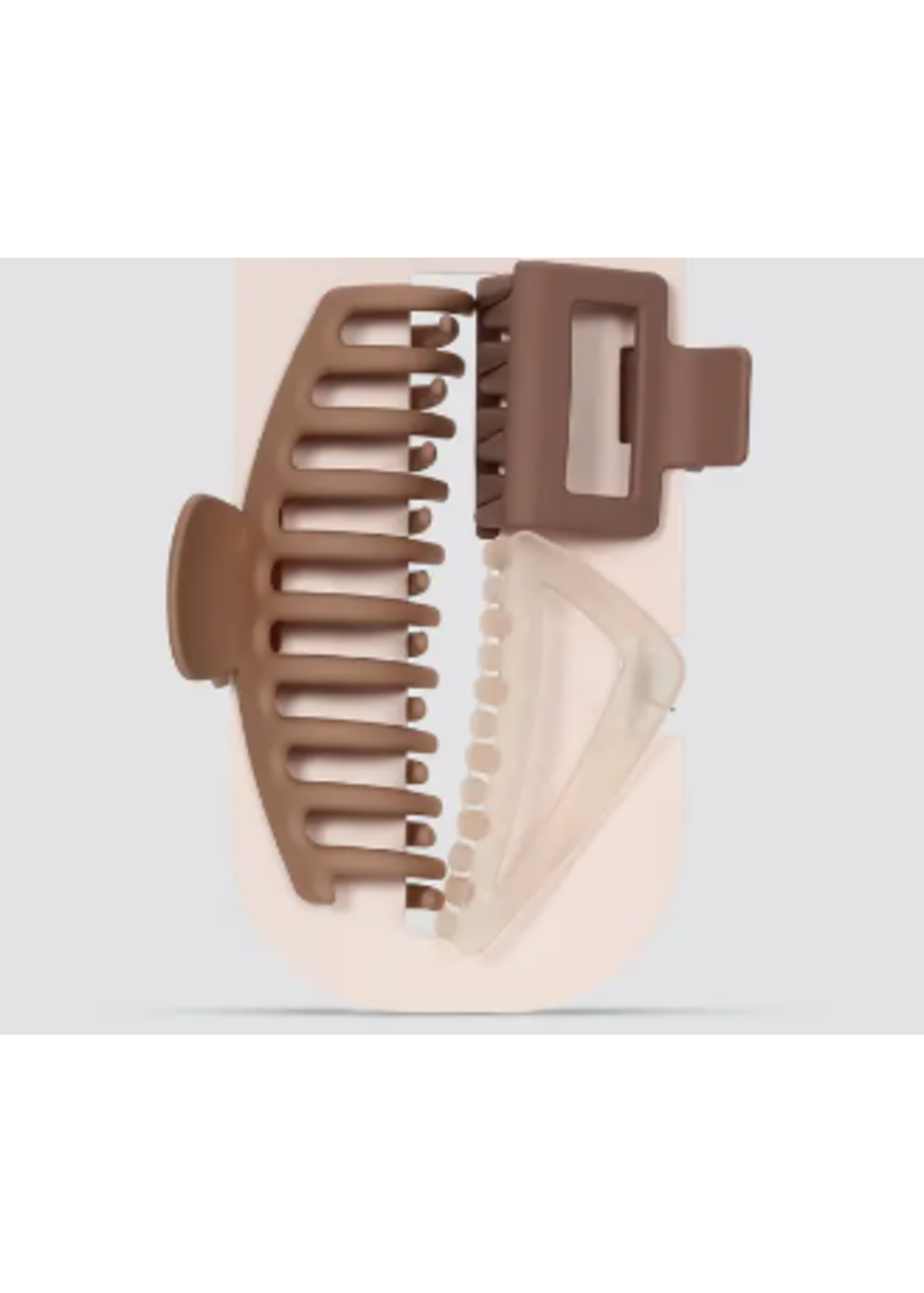 3 PC Claw Clip Brown