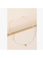 Mini Evil Eye White Bead Necklace