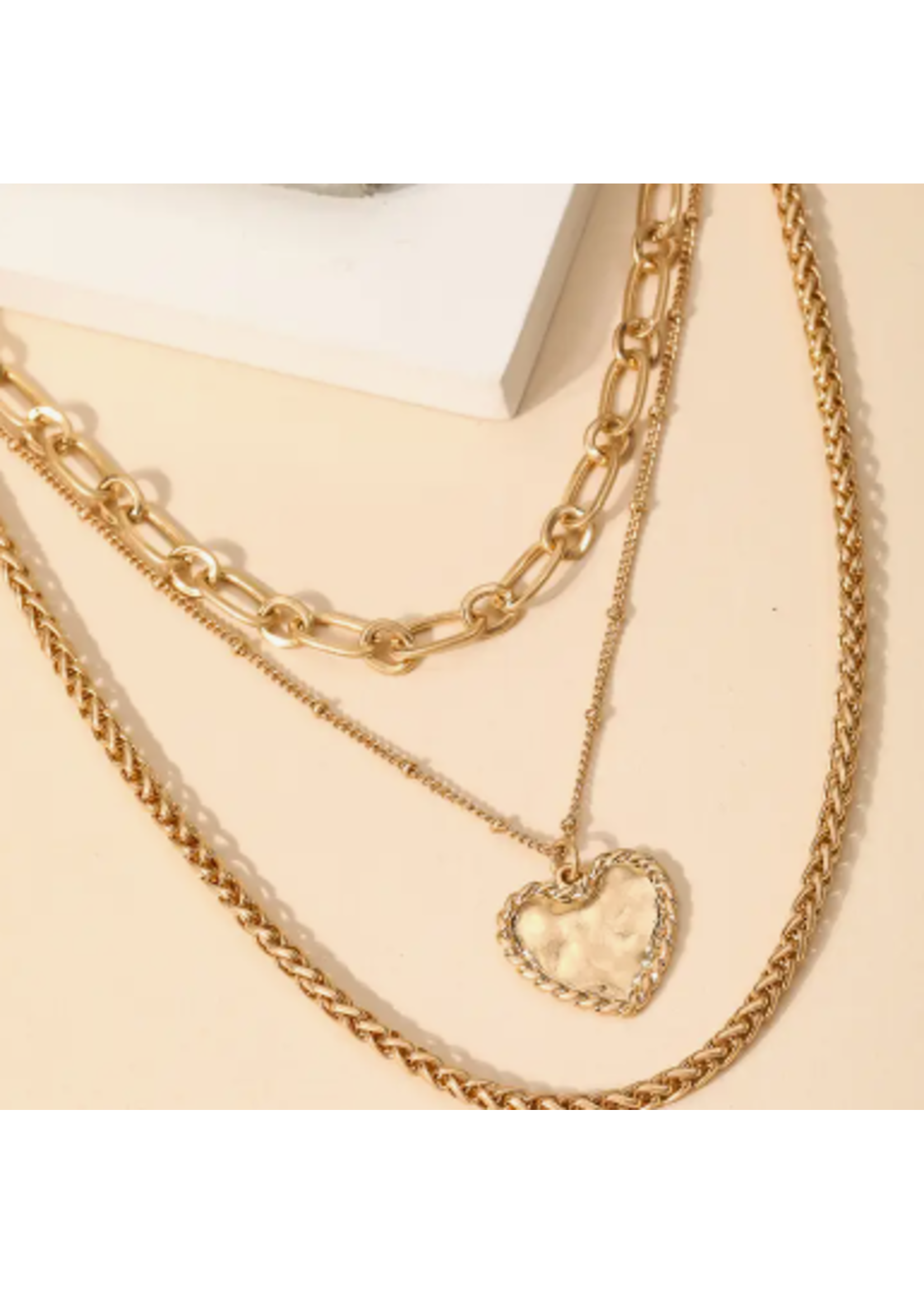 Layered Heart Charm Necklace