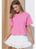 Pink Studded Tee