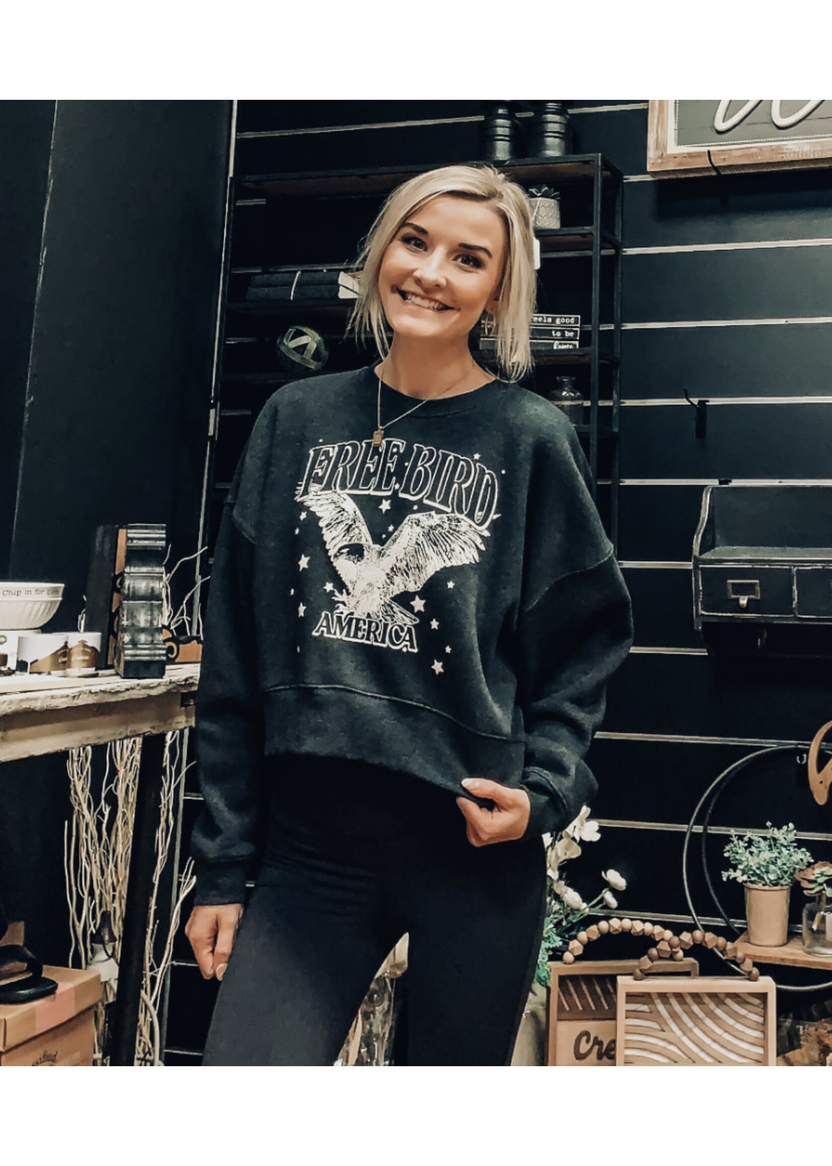 Free Bird Cropped Crewneck