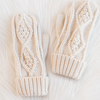 Cream Knit Mittens