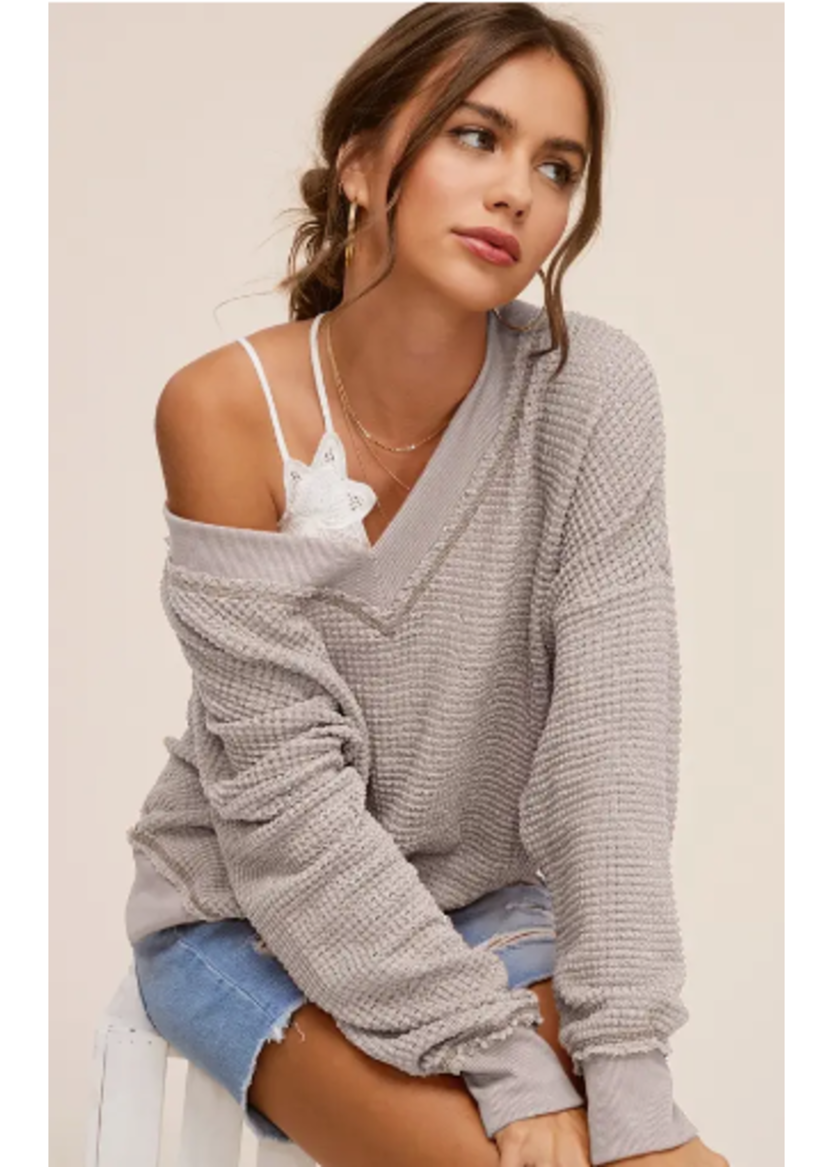 Lena Waffle Knit Long Sleeve