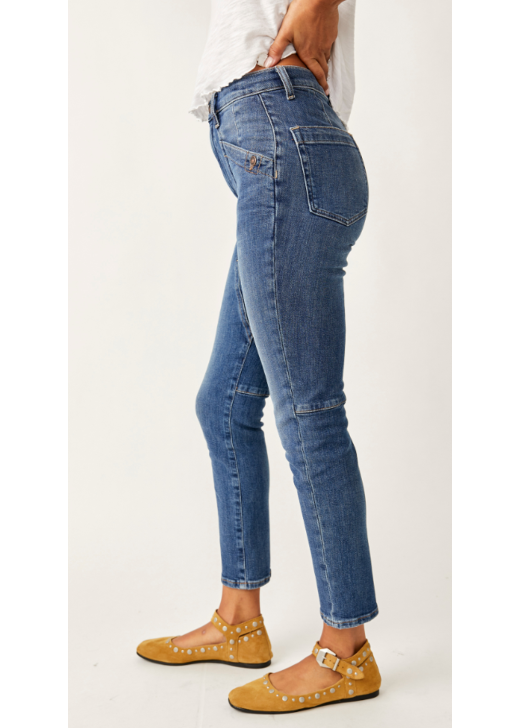 Free People Beacon Mid Rise Slim Crop