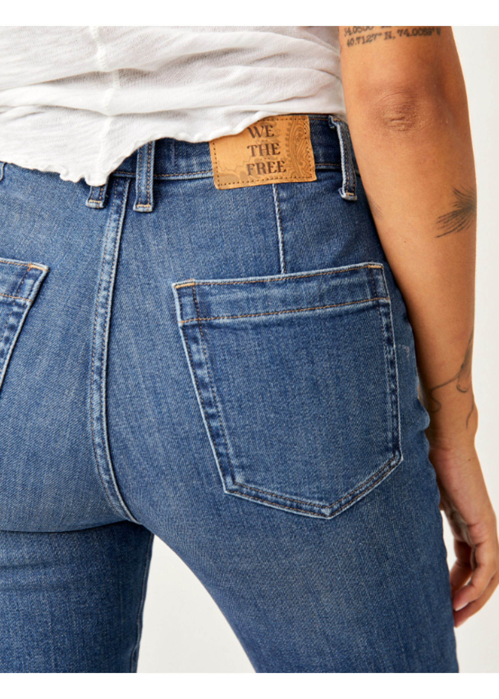 Free People Beacon Mid Rise Slim Crop