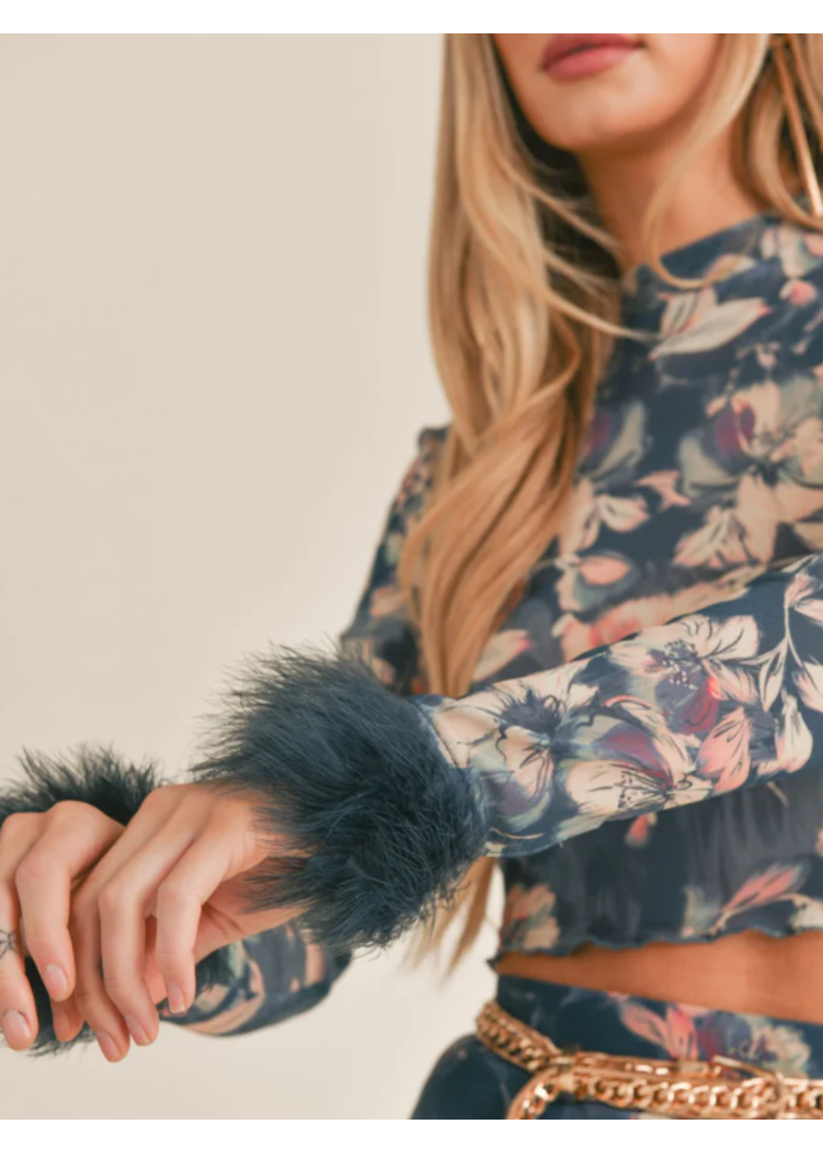 Silas Floral Feathered Top