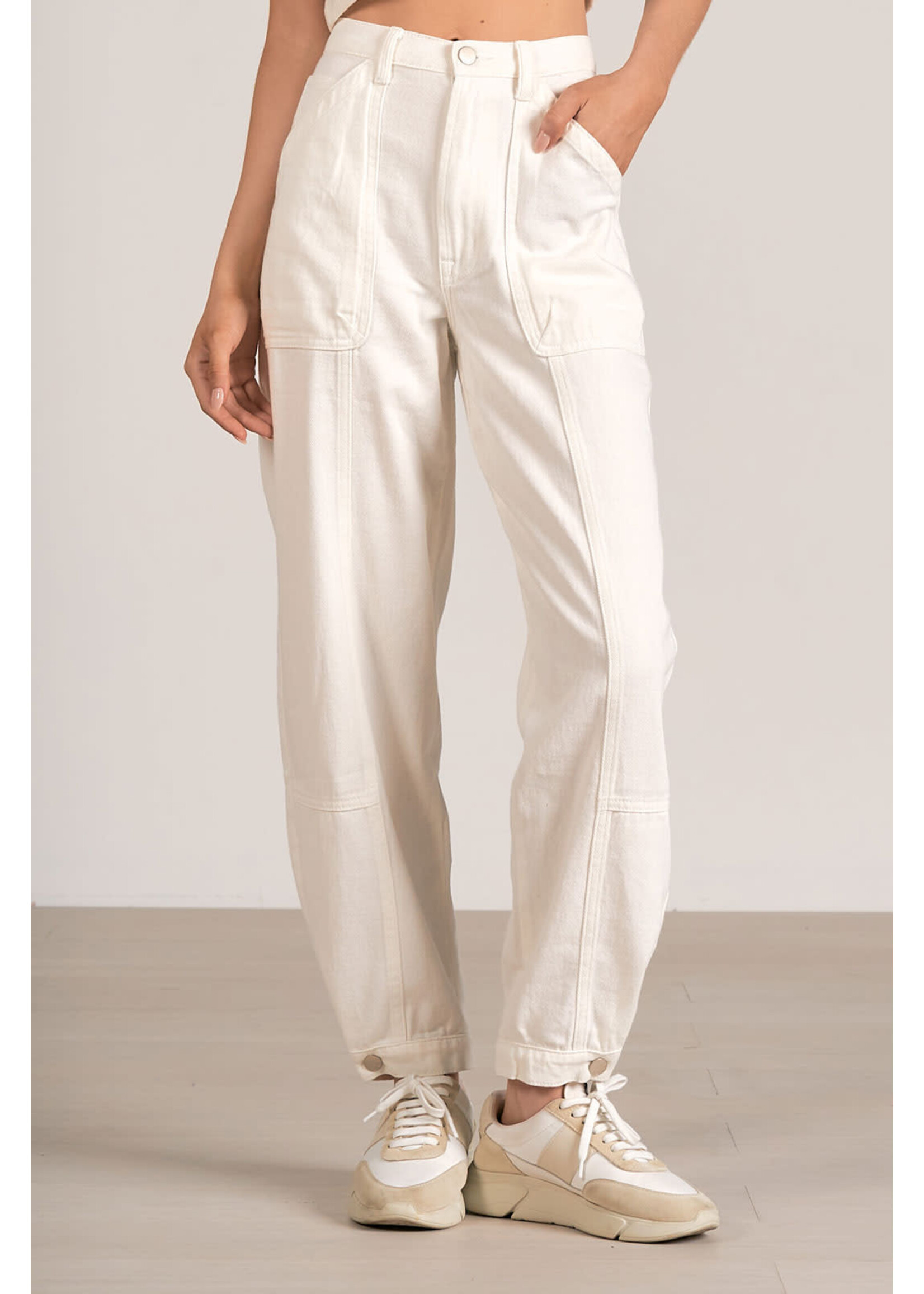 Blaire White Denim Cargo Pants