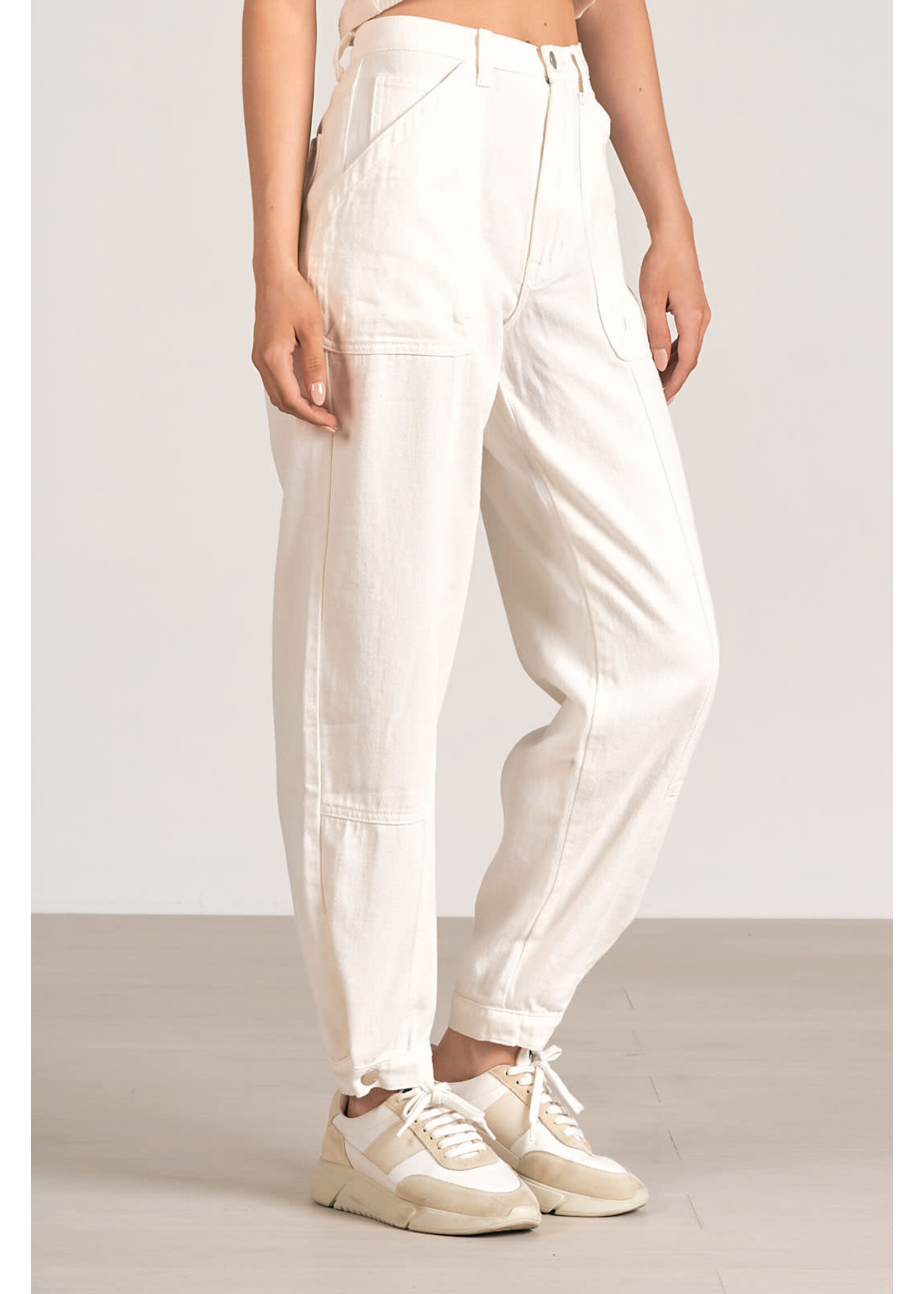 Blaire White Denim Cargo Pants