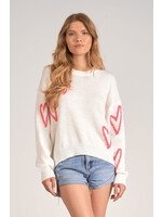 Scarlett Heart Sweater -Pink