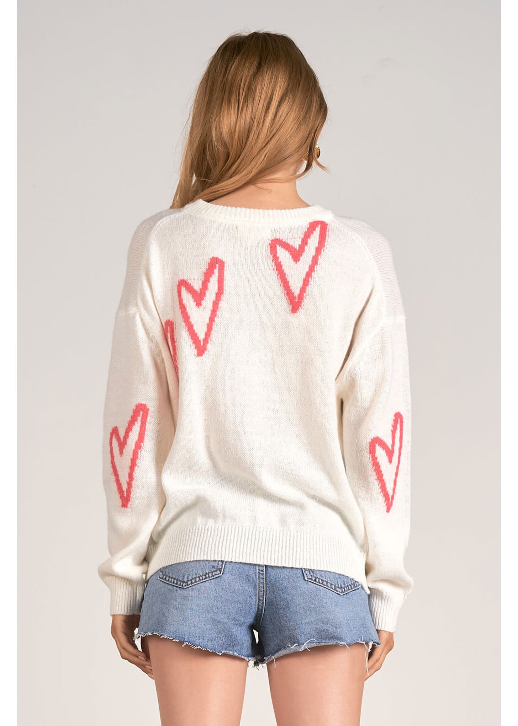 Scarlett Heart Sweater -Pink