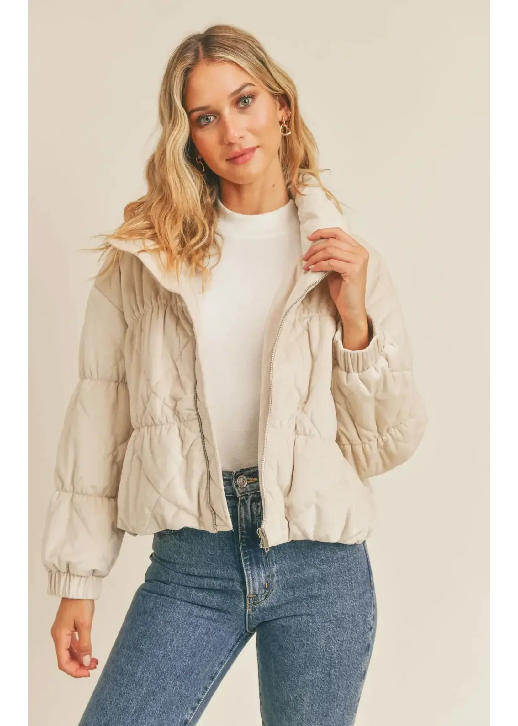 Buff Quilted Coat