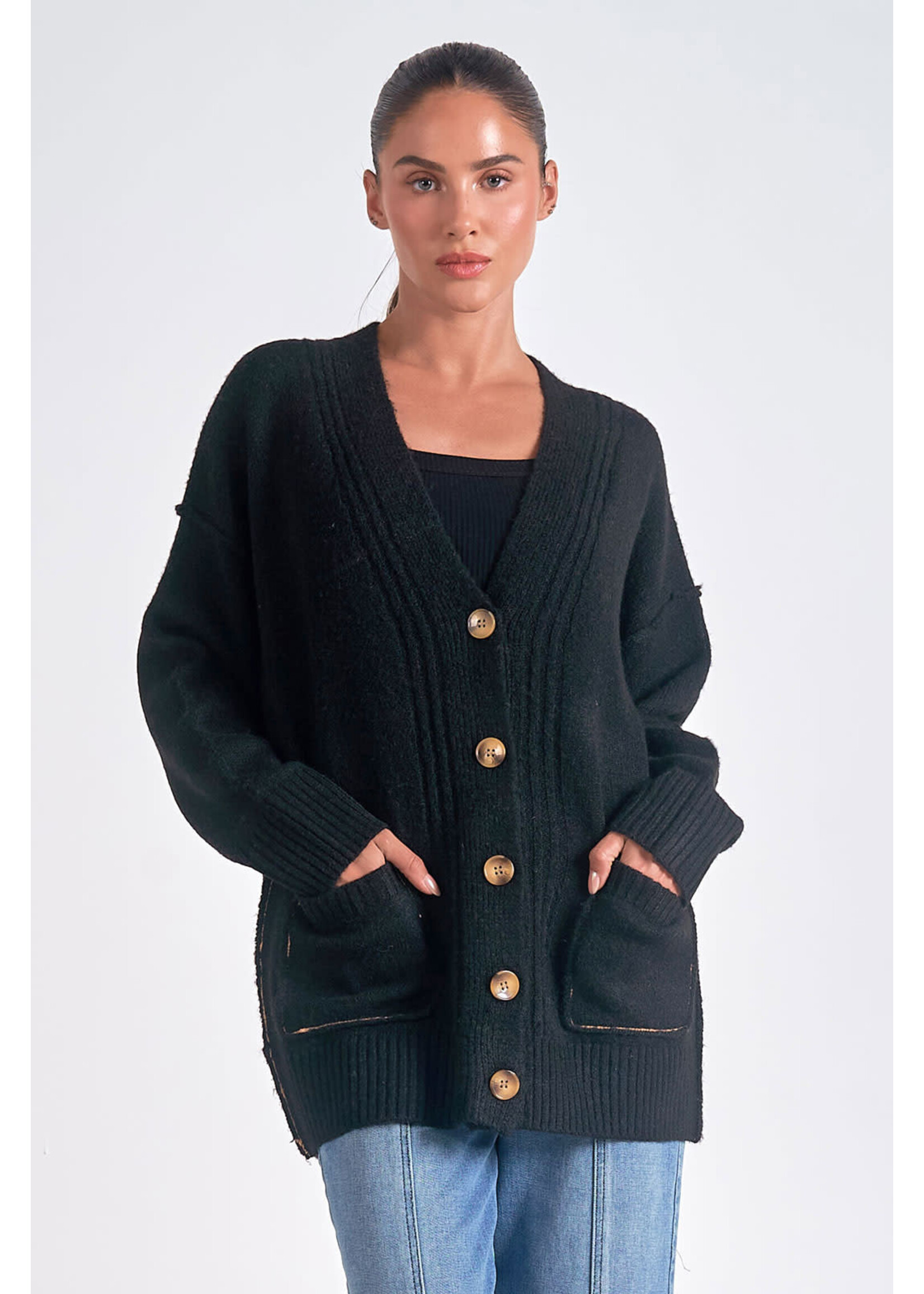 Black Oversized Cardigan