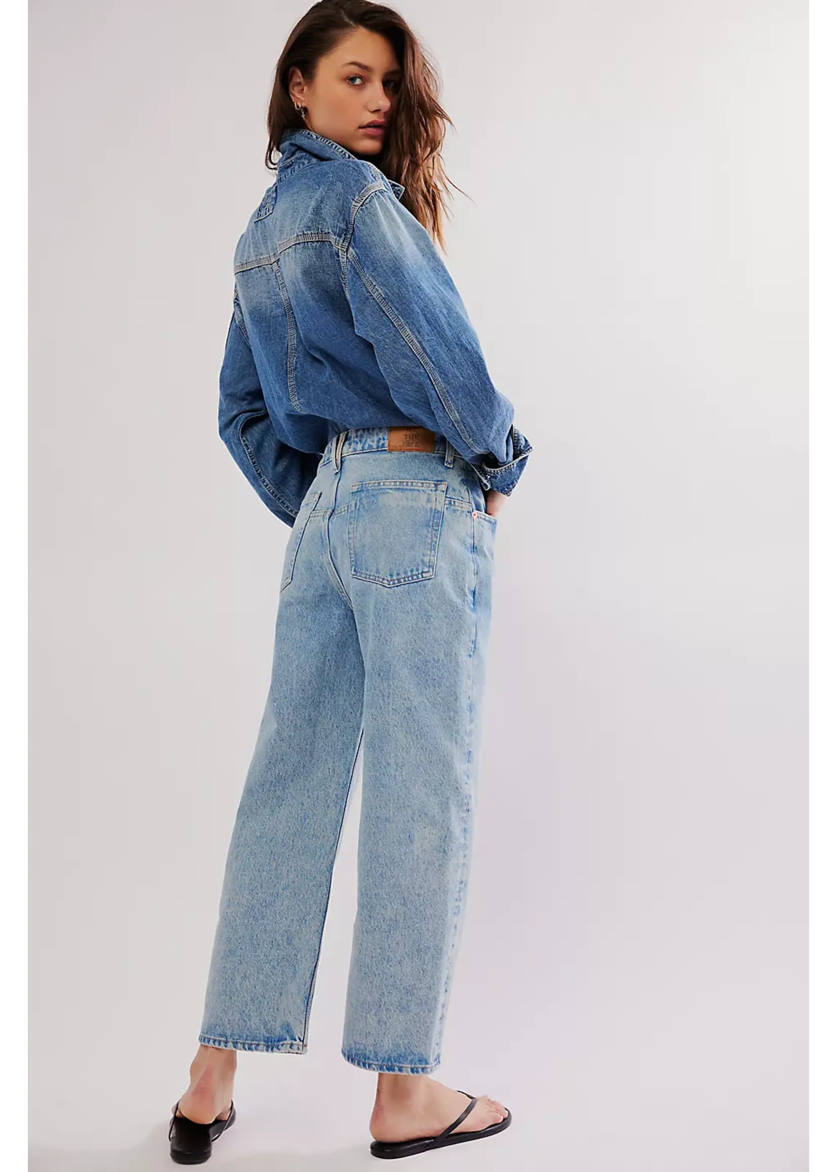 Free People Deep Dropped BF Denim