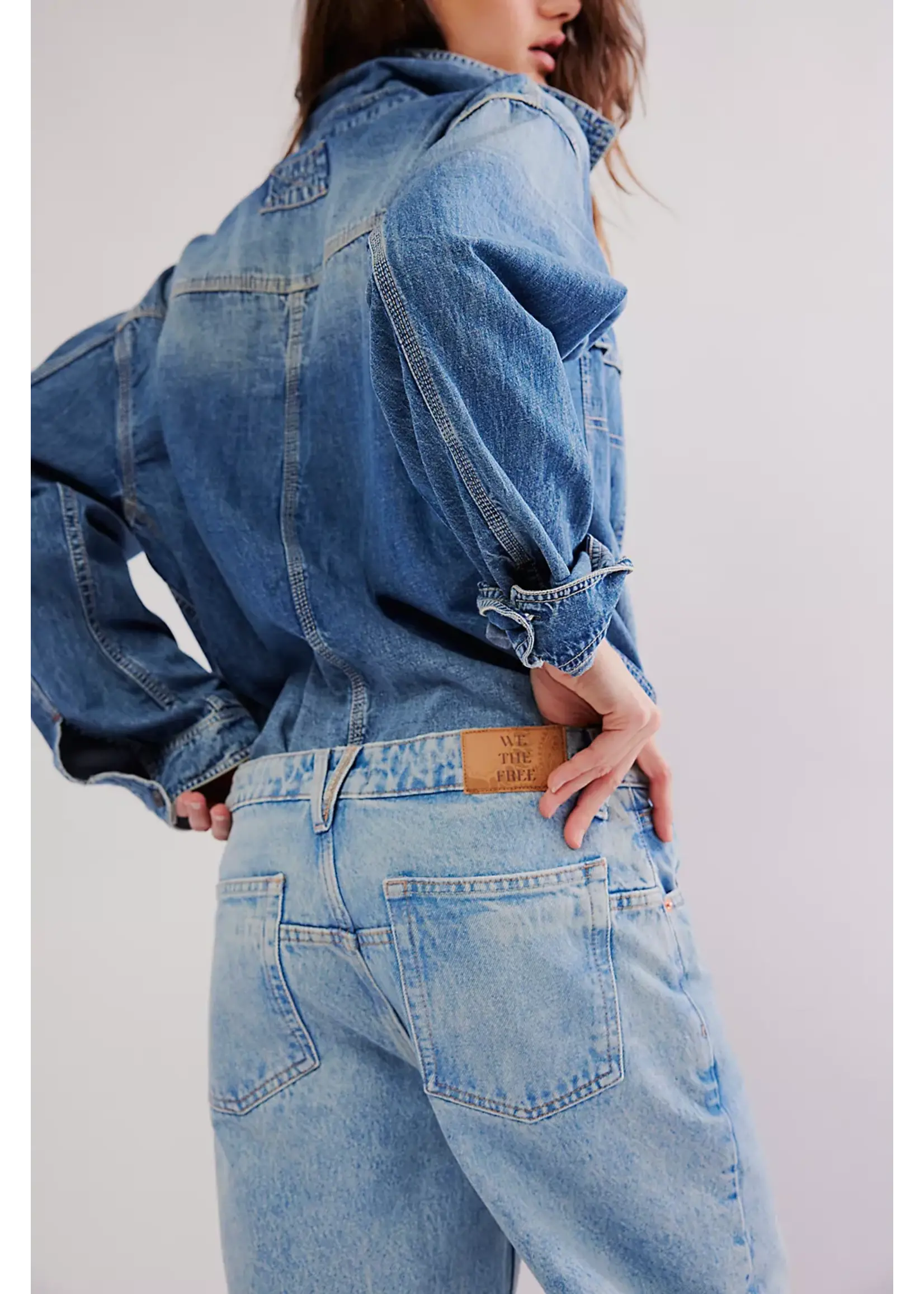 Free People Deep Dropped BF Denim