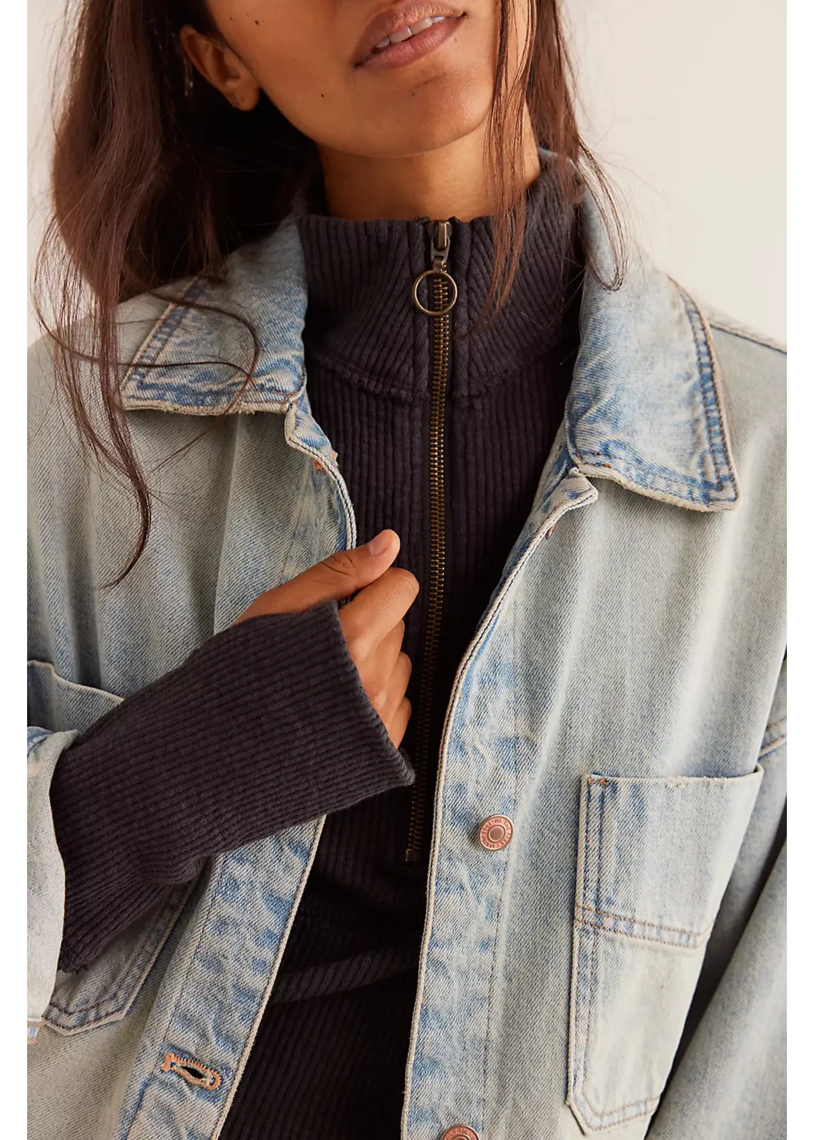Free people MIDNIGHT 1/2 ZIP