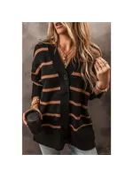 Striped Button Cardigan