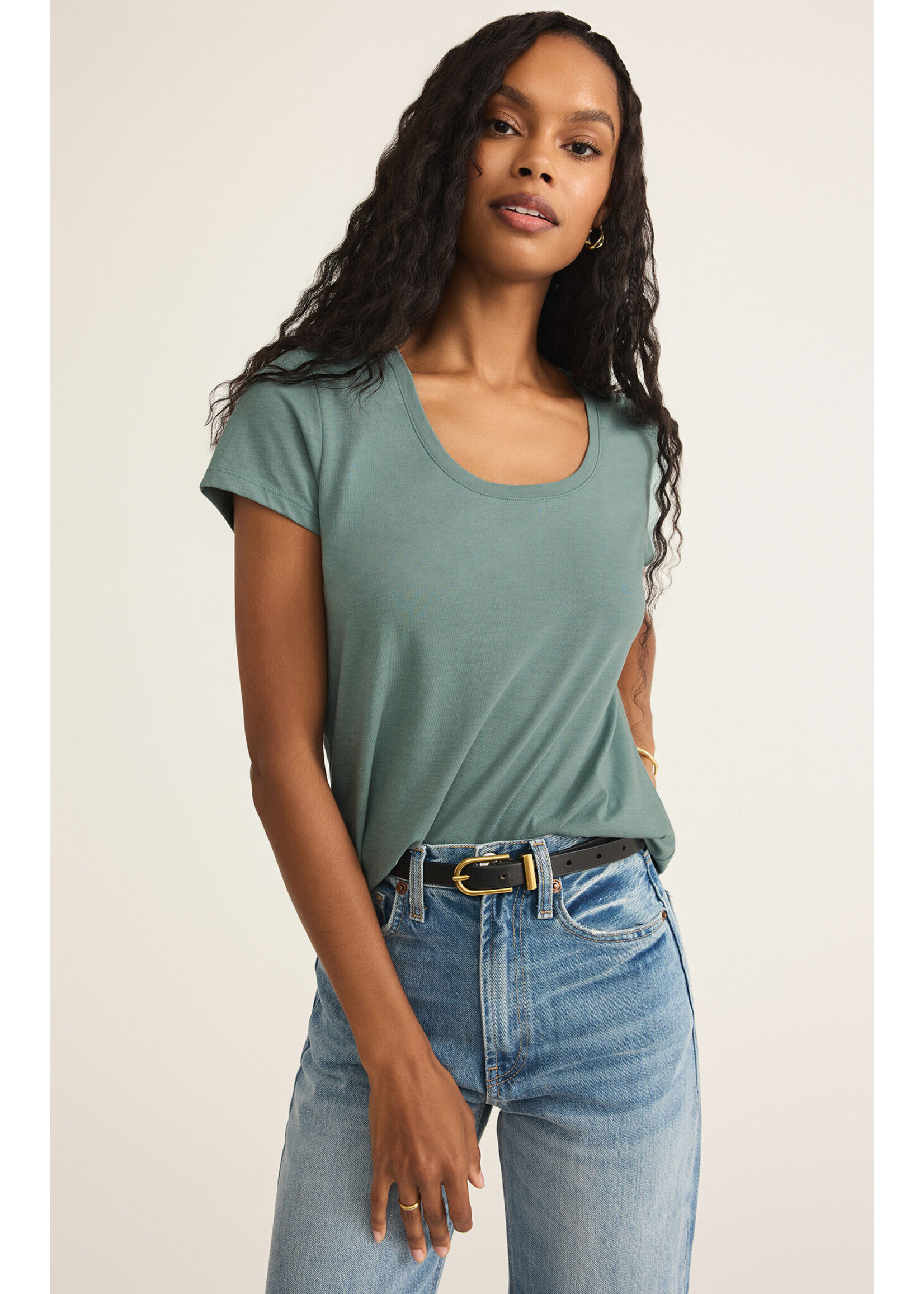 Anywhere Scoop Tee - Sea Pine