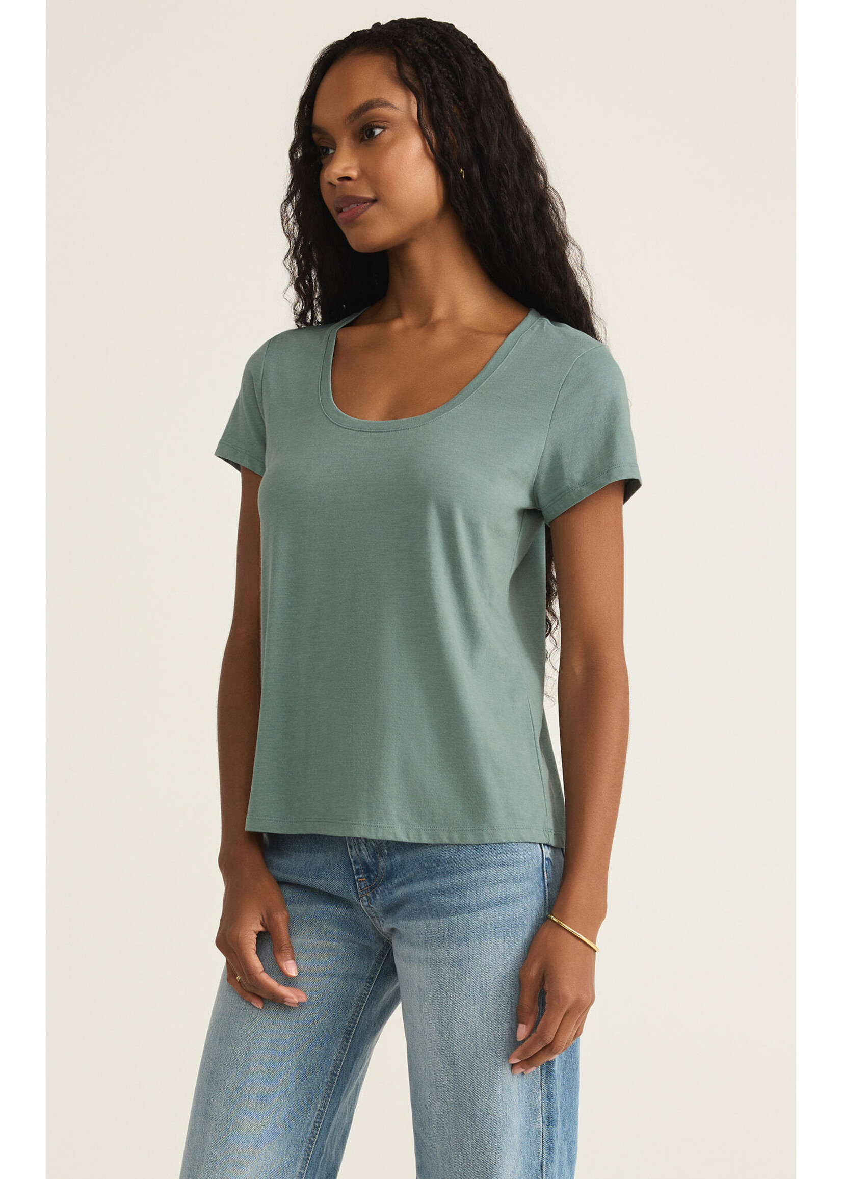 Anywhere Scoop Tee - Sea Pine