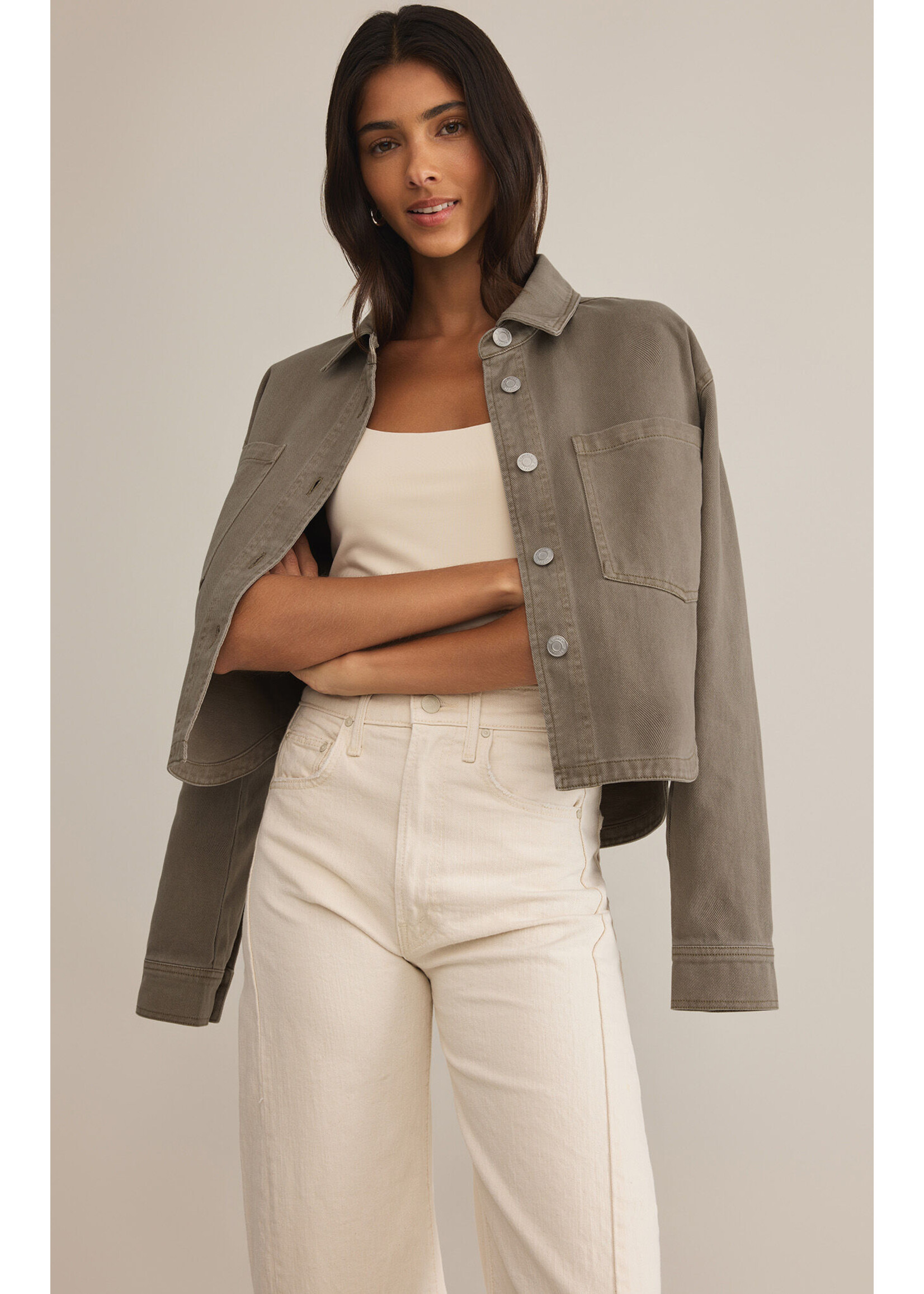 Z Supply All Day Cropped Denim Jacket
