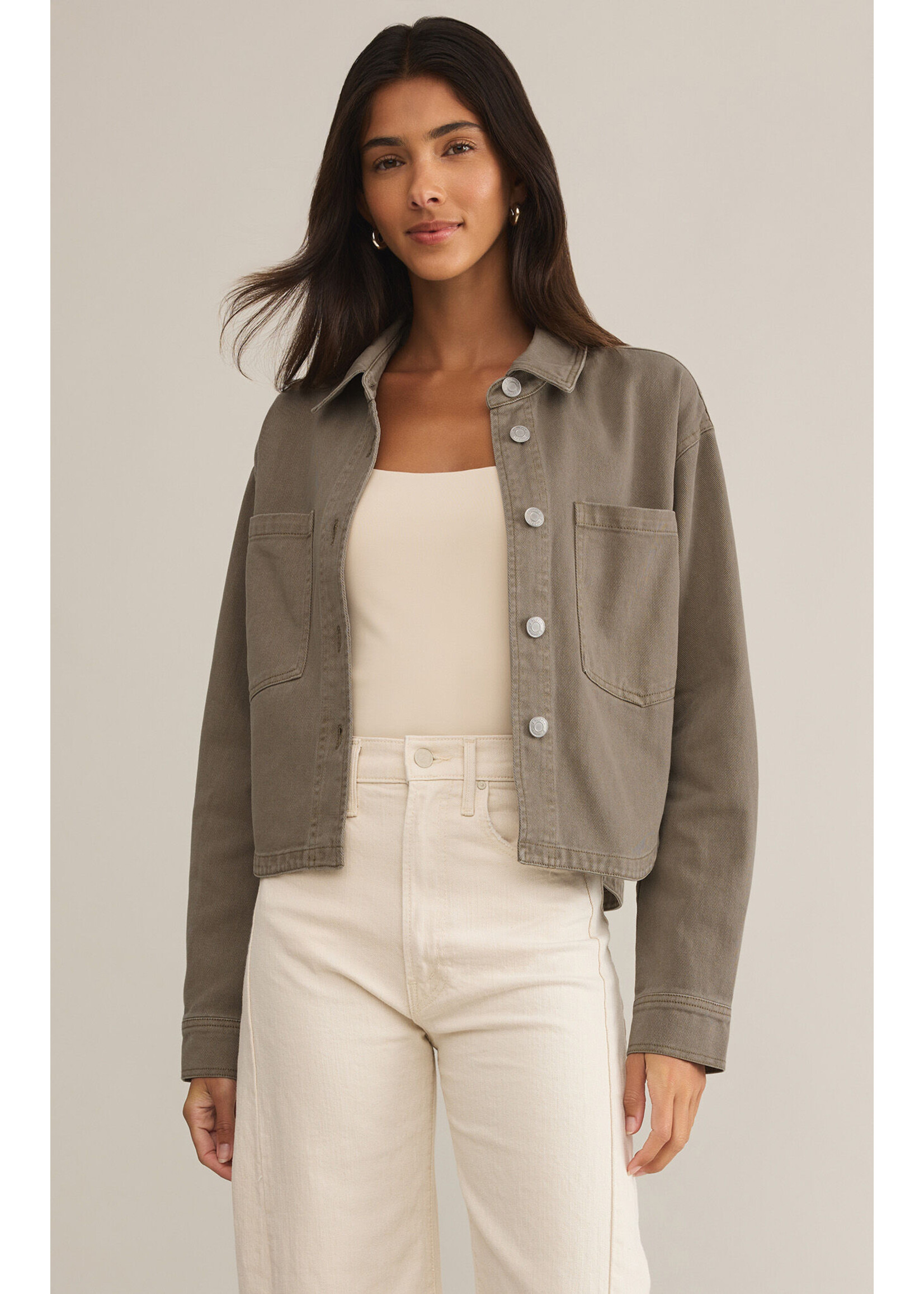 Z Supply All Day Cropped Denim Jacket