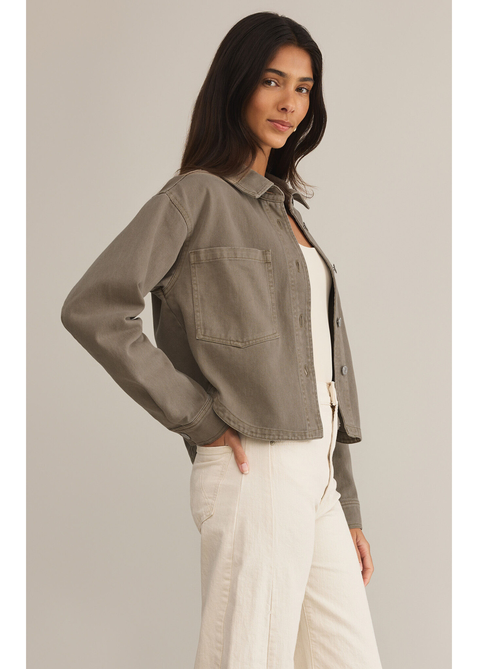 Z Supply All Day Cropped Denim Jacket