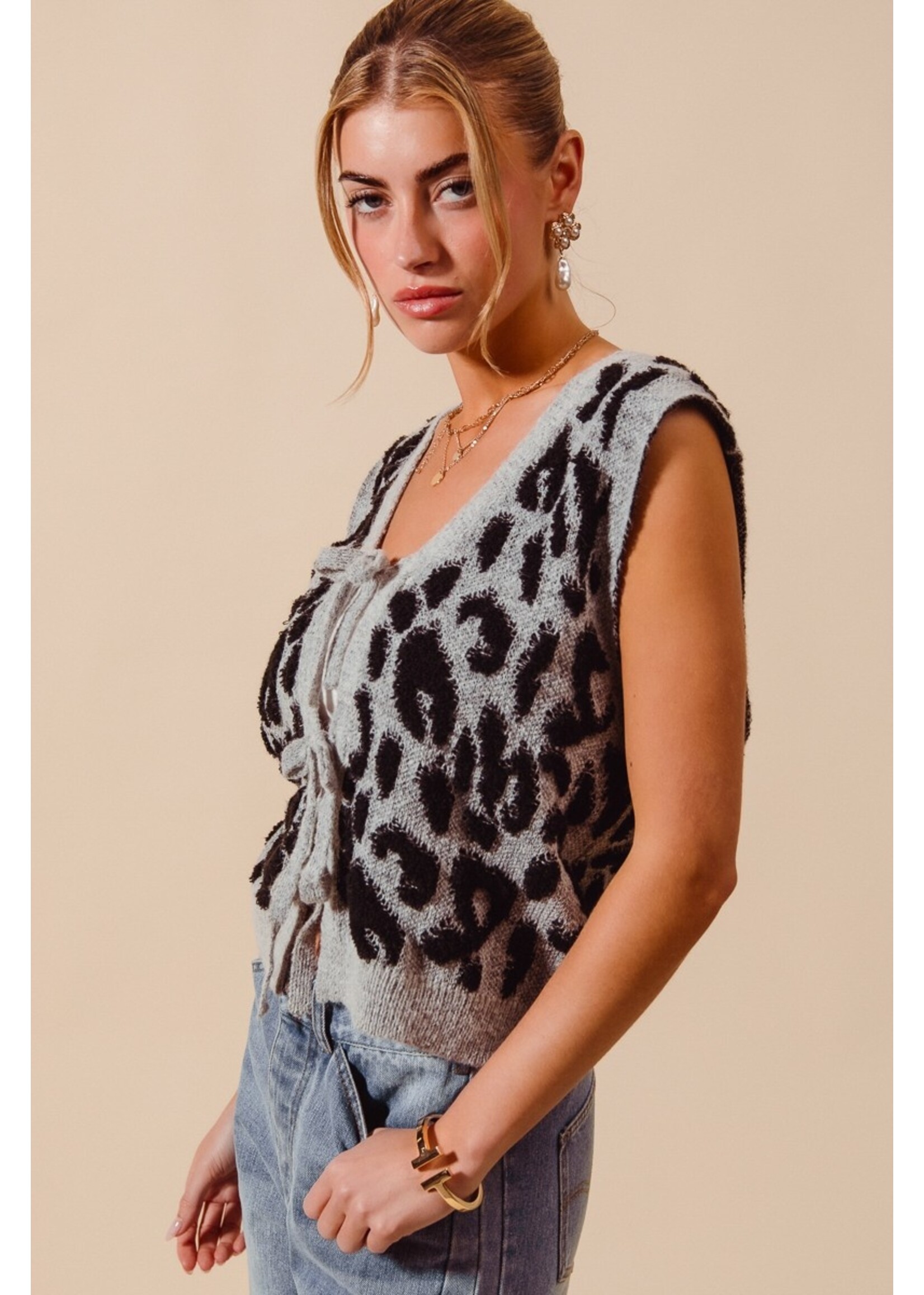 Leopard Sweater vest