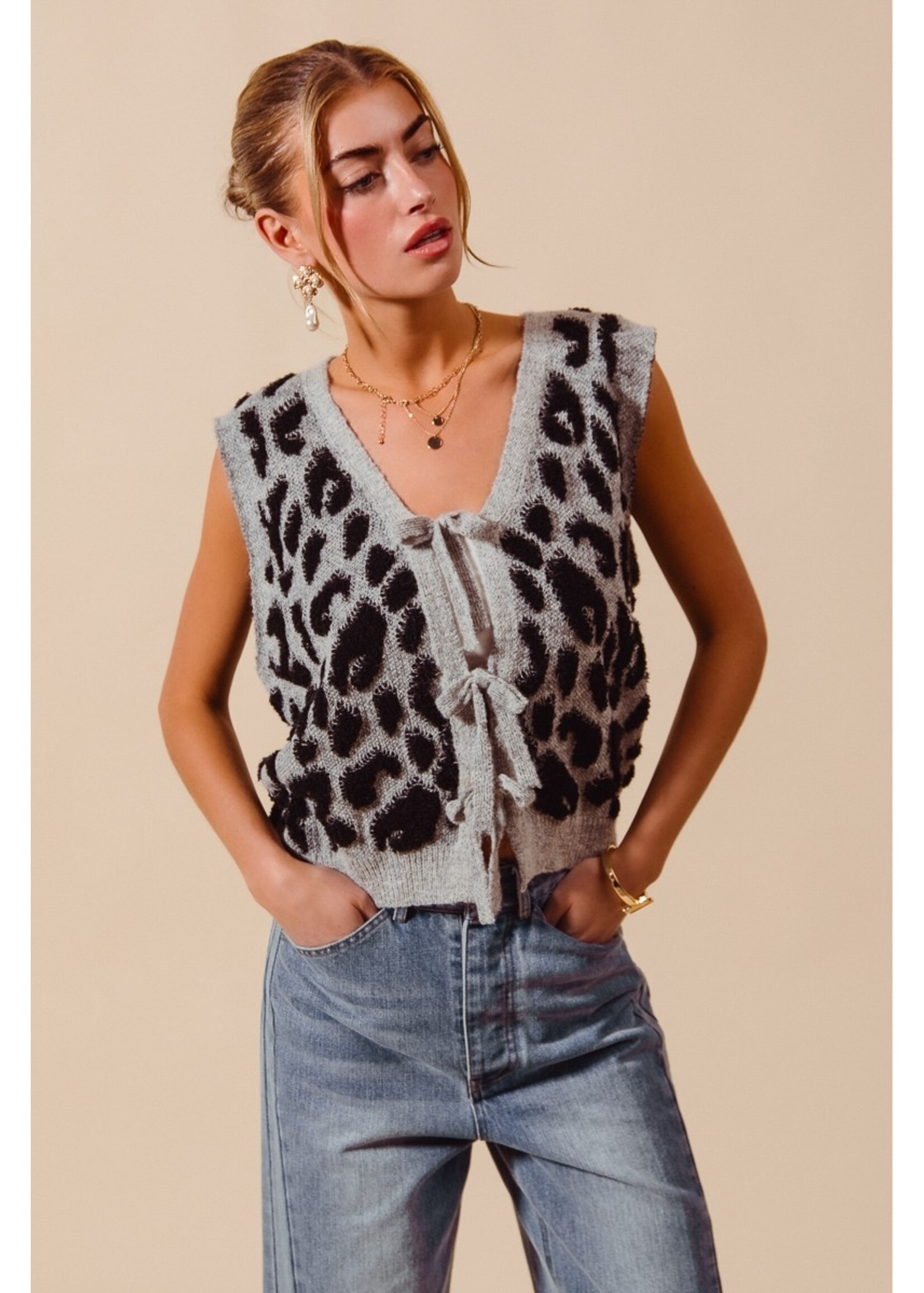Leopard Sweater vest