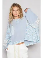 Round Neck Long Sleeve Floral Print Top