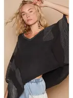 Oversized Black V-Neck