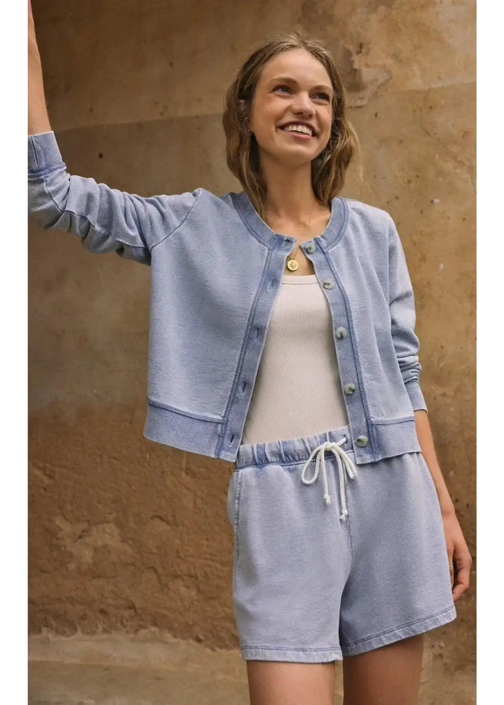 Daily Knit Denim Cardigan Washed