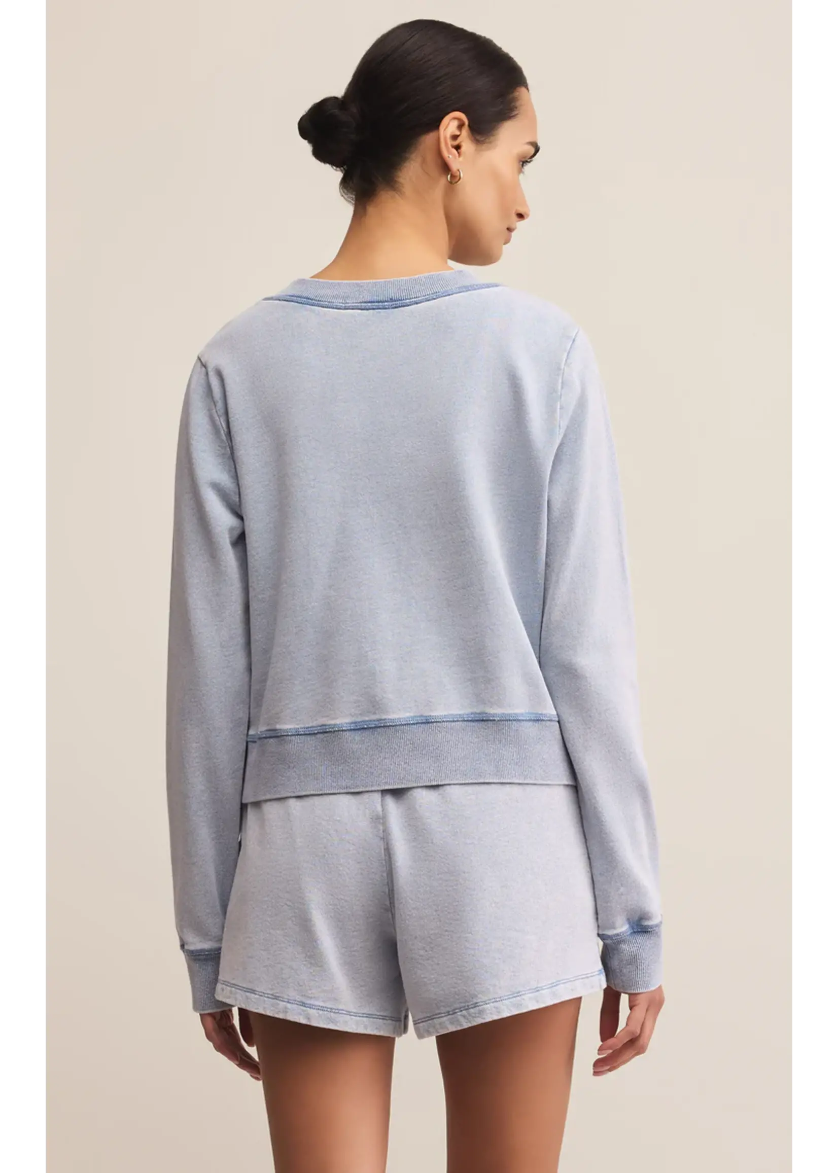 Daily Knit Denim Cardigan Washed