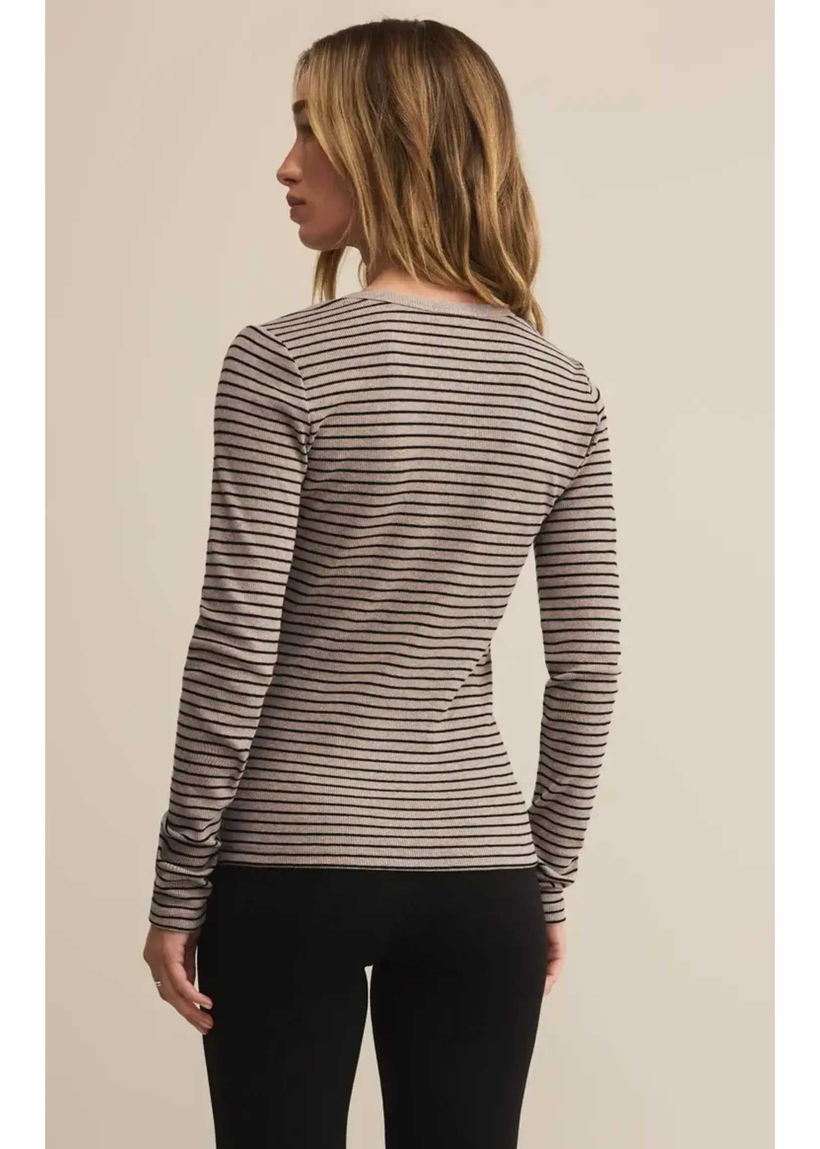 Stella Striped Modal Rib Henley
