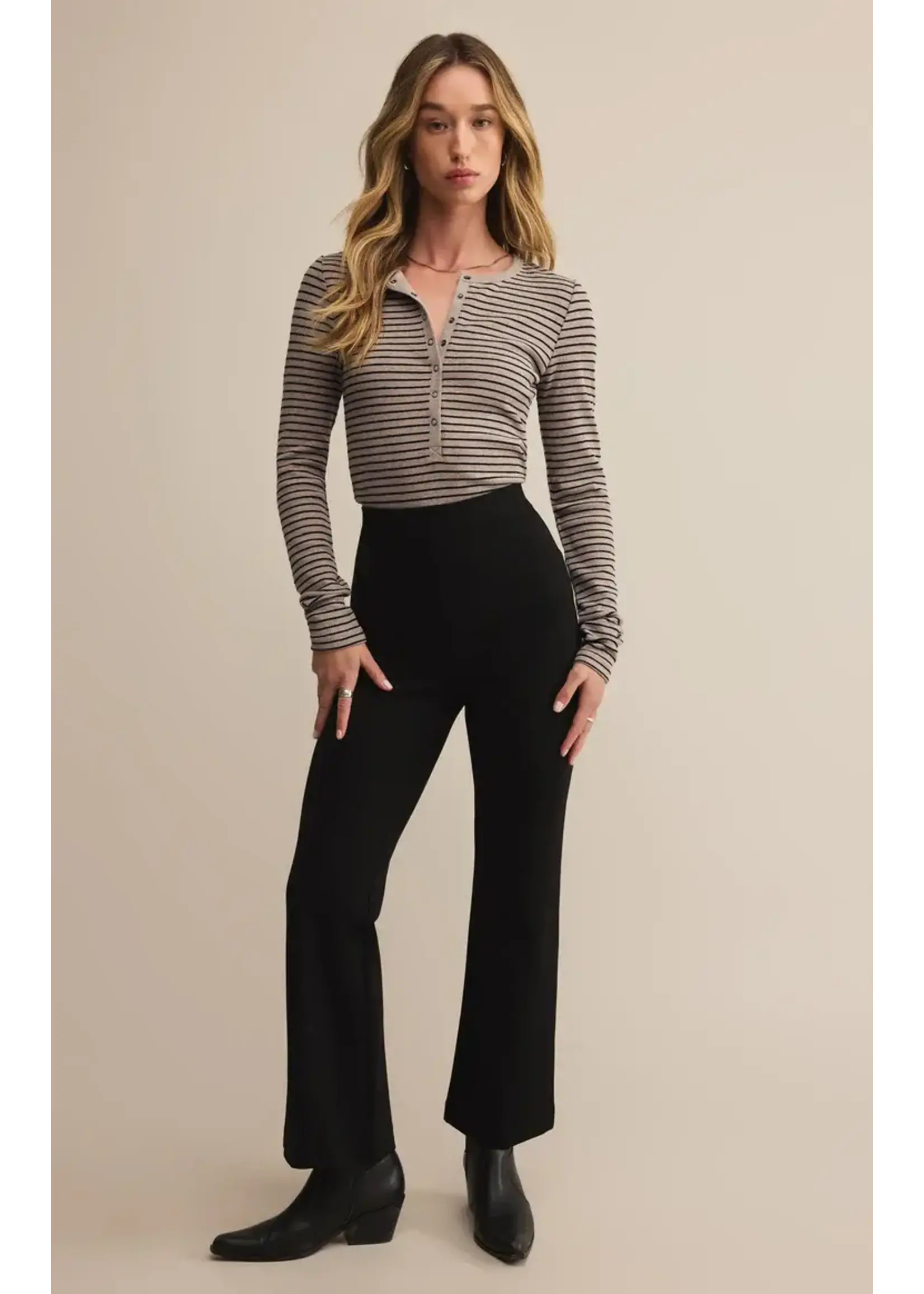 Stella Striped Modal Rib Henley