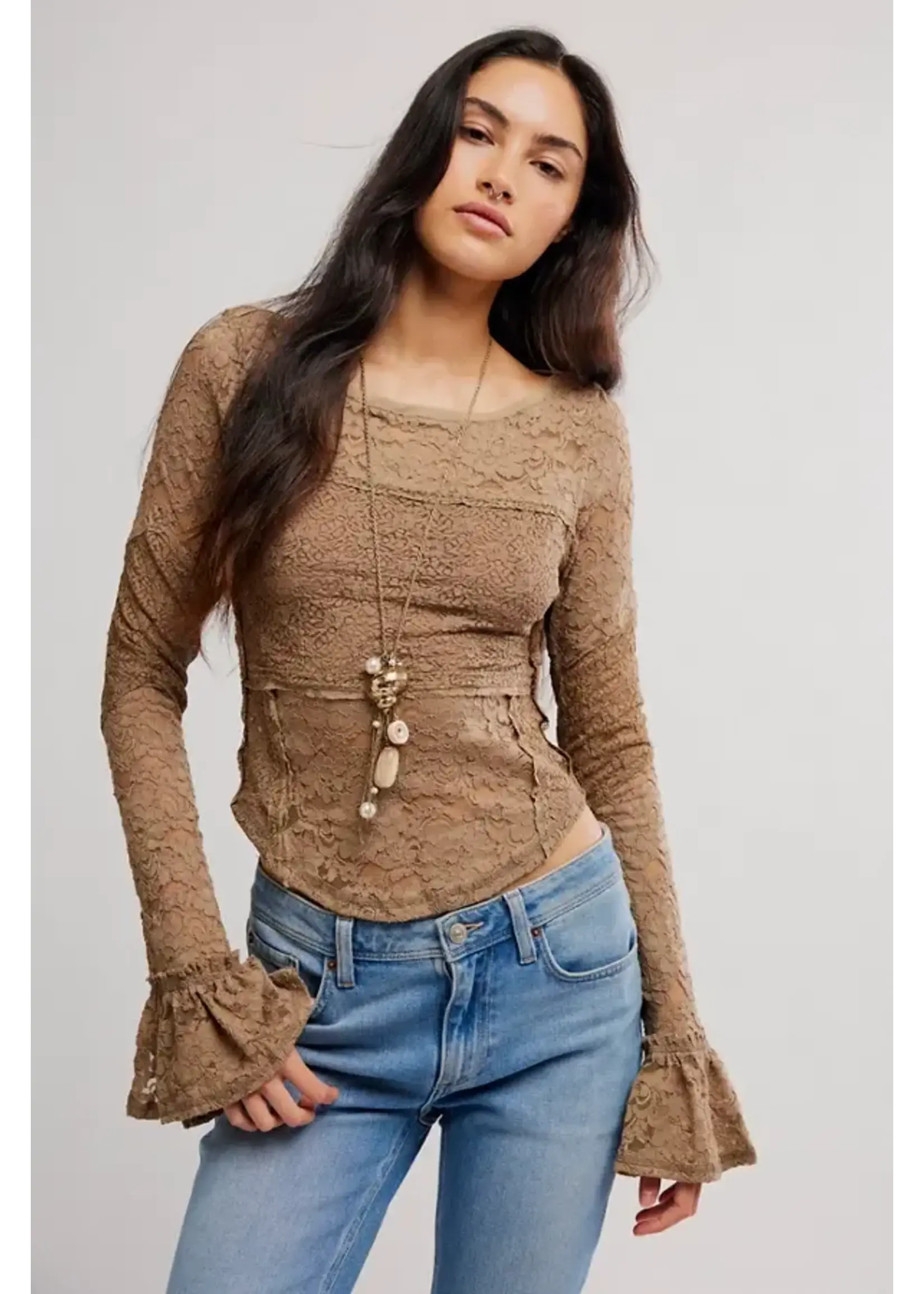 Free People LACE LAYERING LS