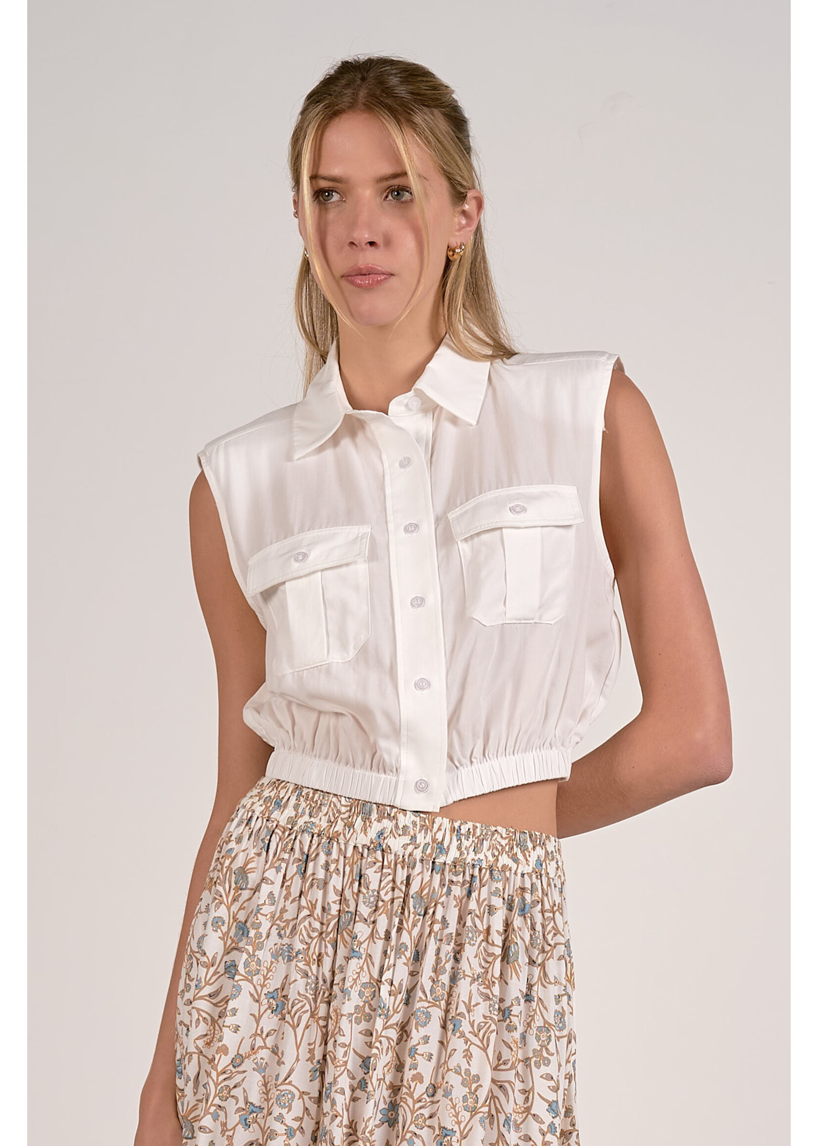 Sleeveless Collared Tank