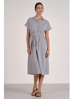 Navy Striped Midi Dress