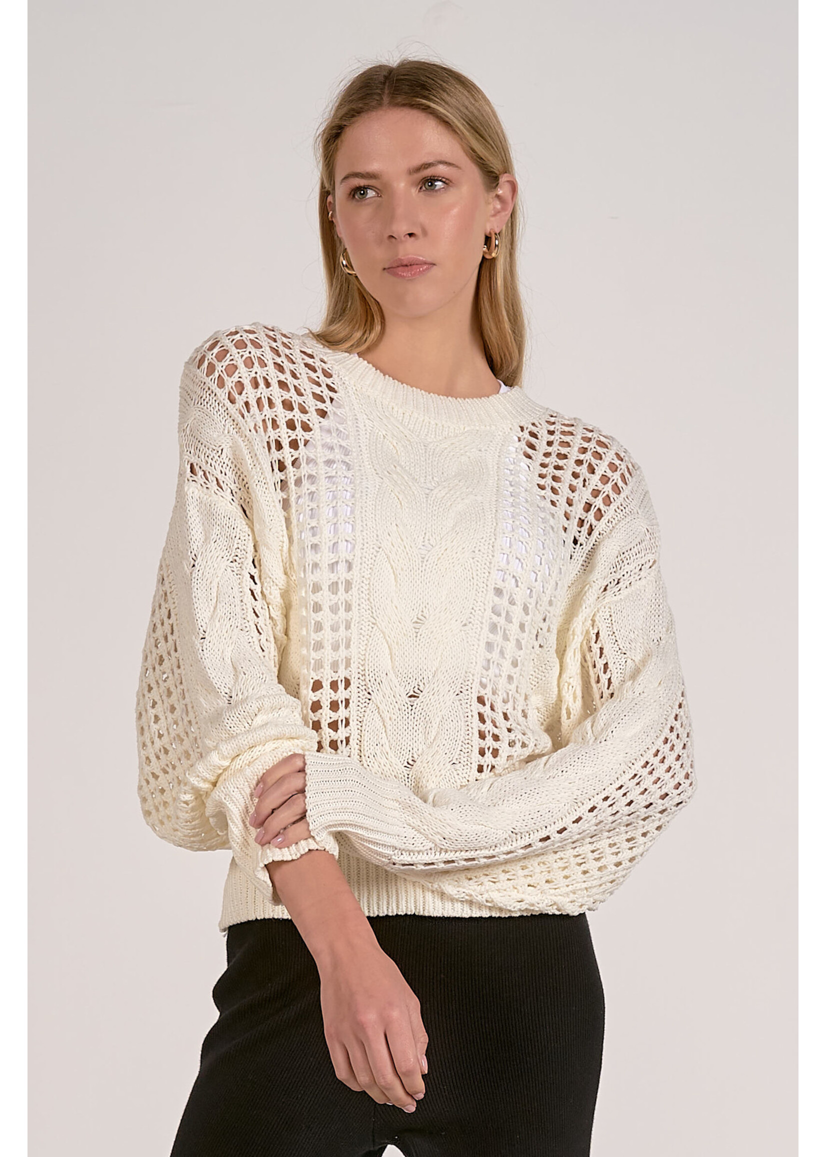Cream Open Knit Sweater