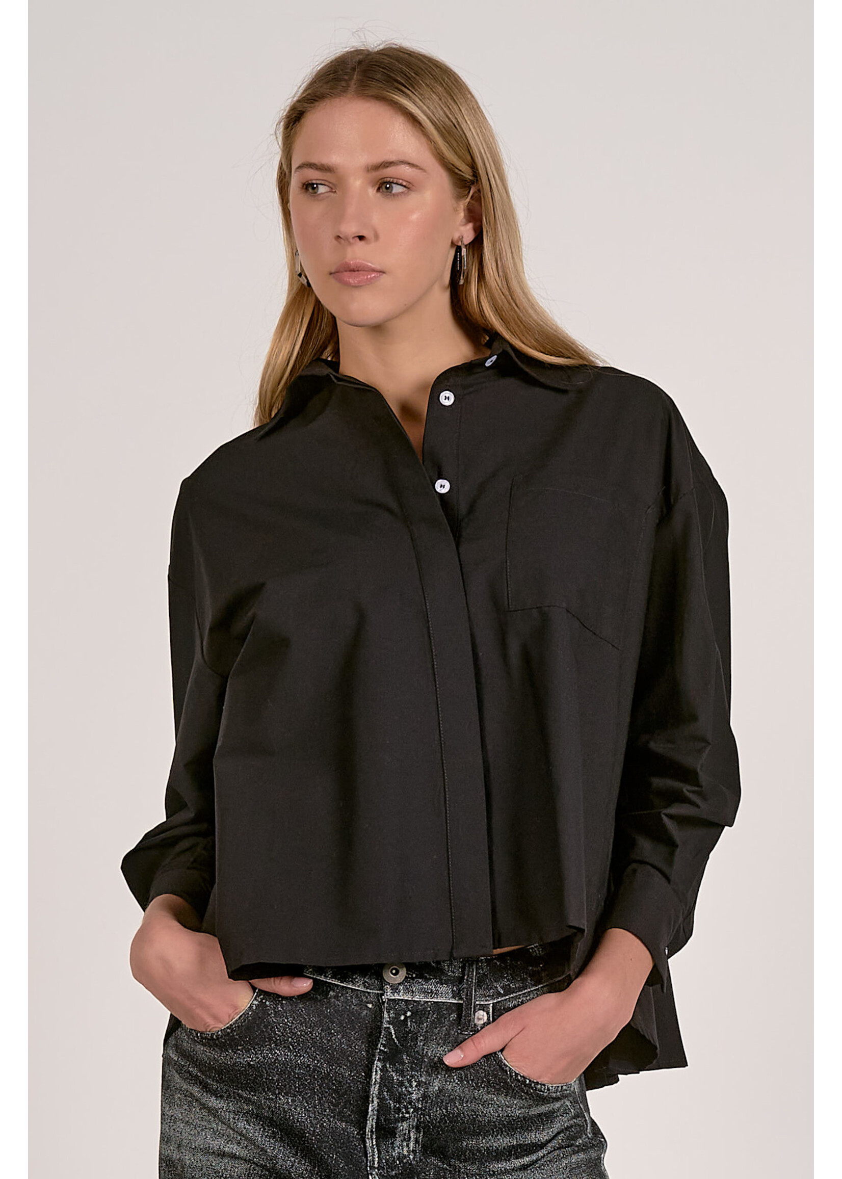 Black Pleated Blouse