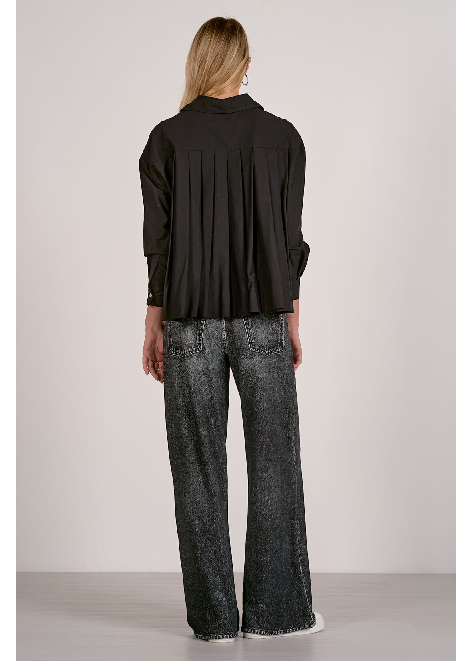 Black Pleated Blouse