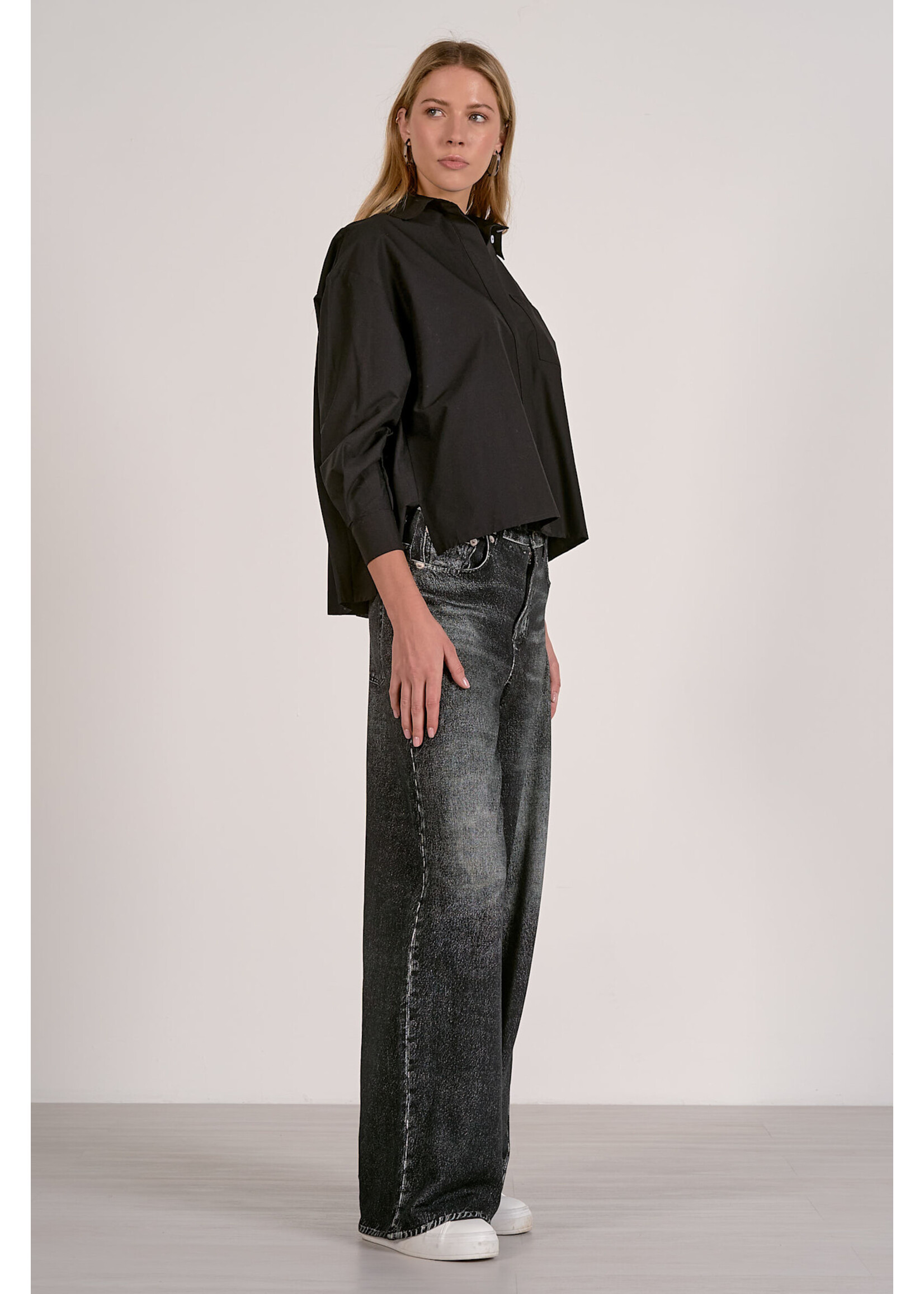 Black Pleated Blouse