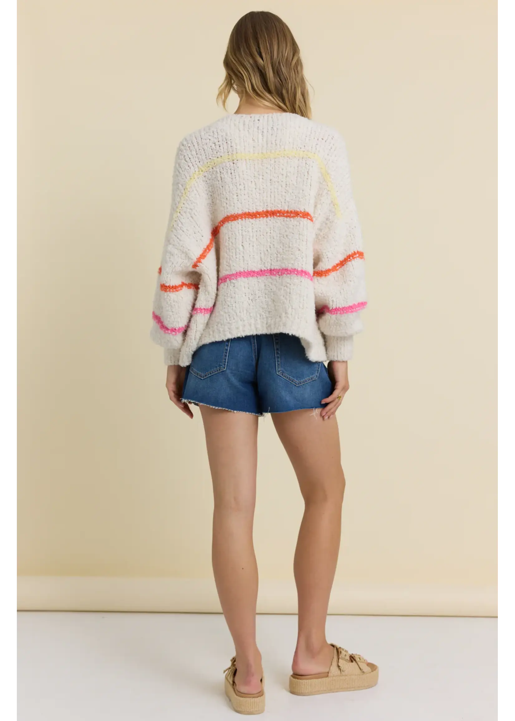 Ecru striped cardigan