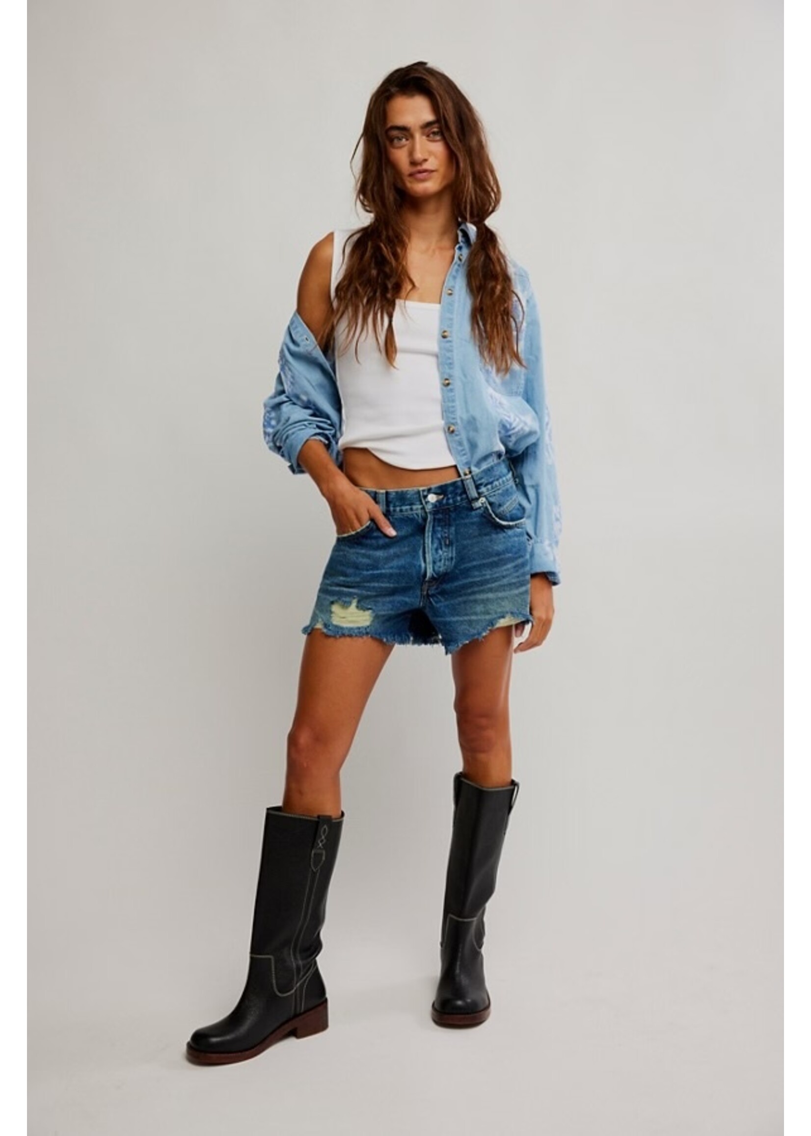 Free People Now or Never Denim Shorts