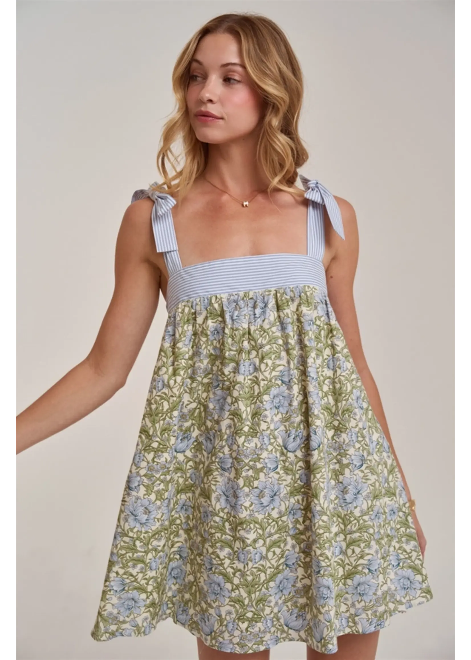 FLORAL BABYDOLL MINI DRESS