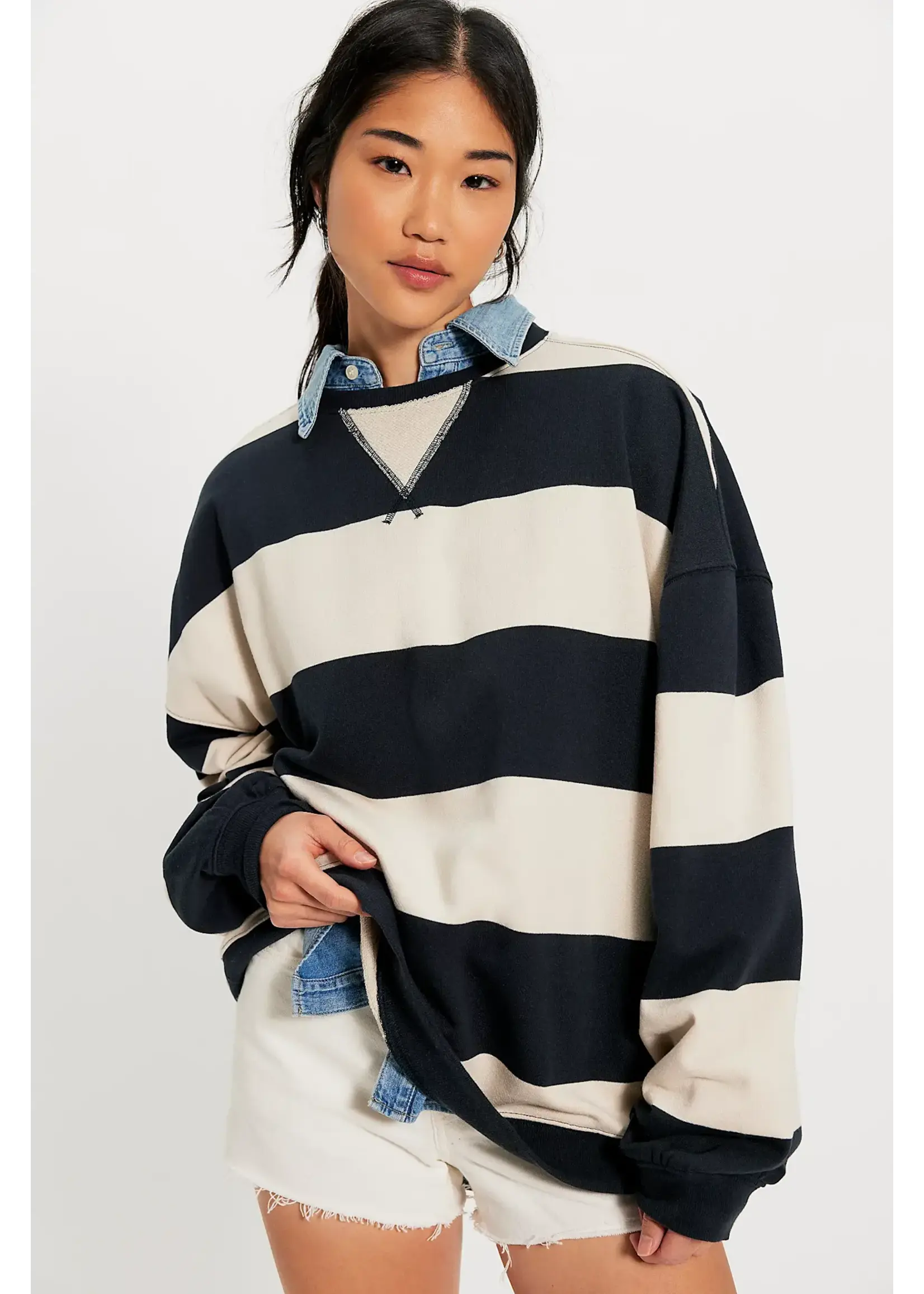 Free People CLASSIC STRIPE CREW WIDE