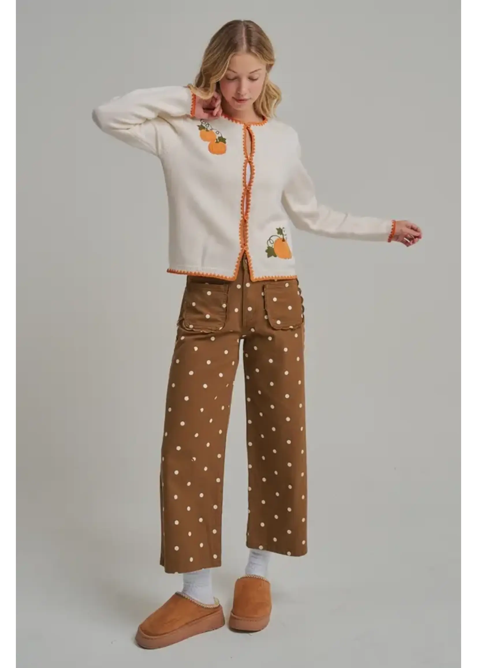 MID RISE WIDE LEG POLKA DOT