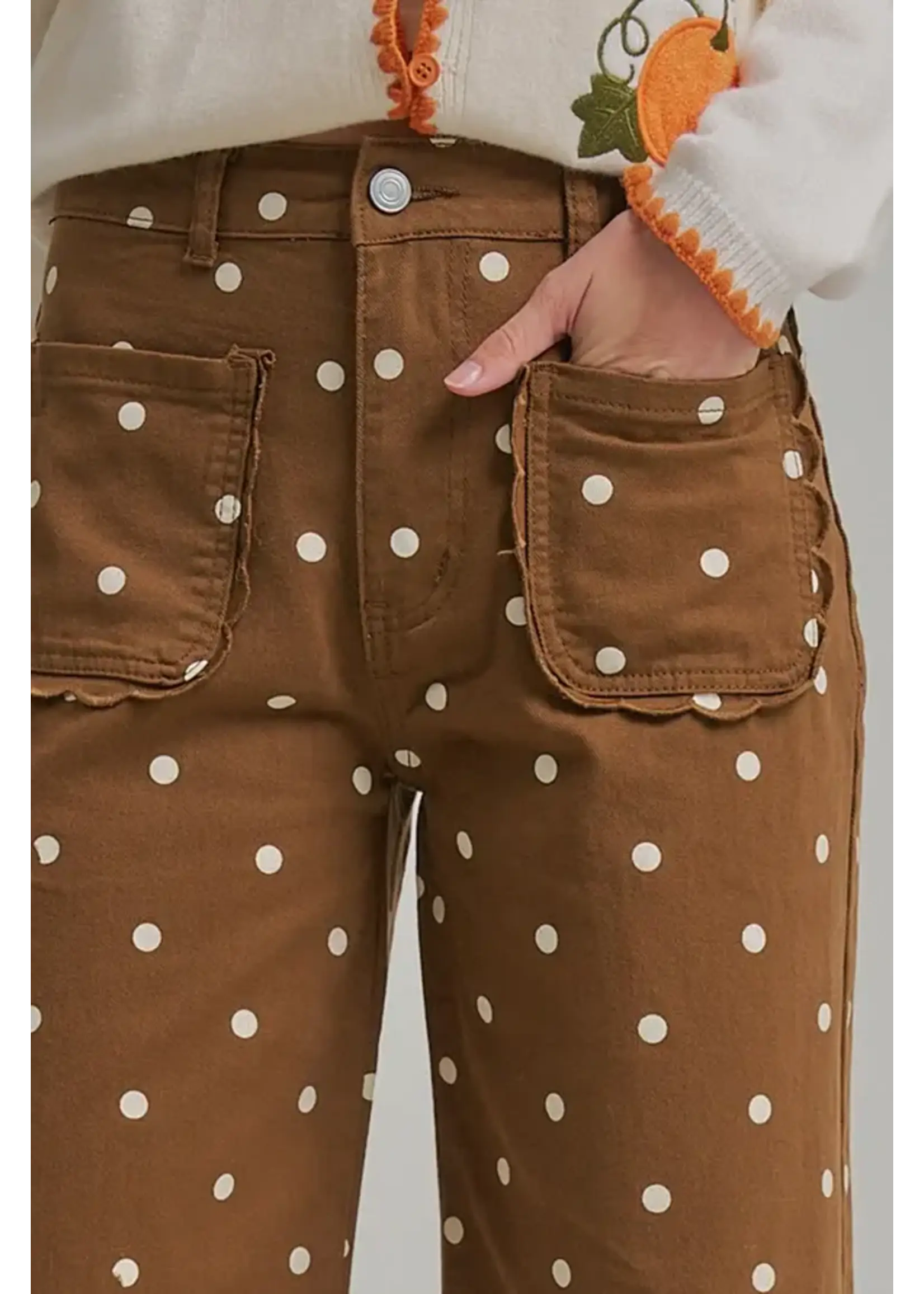 MID RISE WIDE LEG POLKA DOT