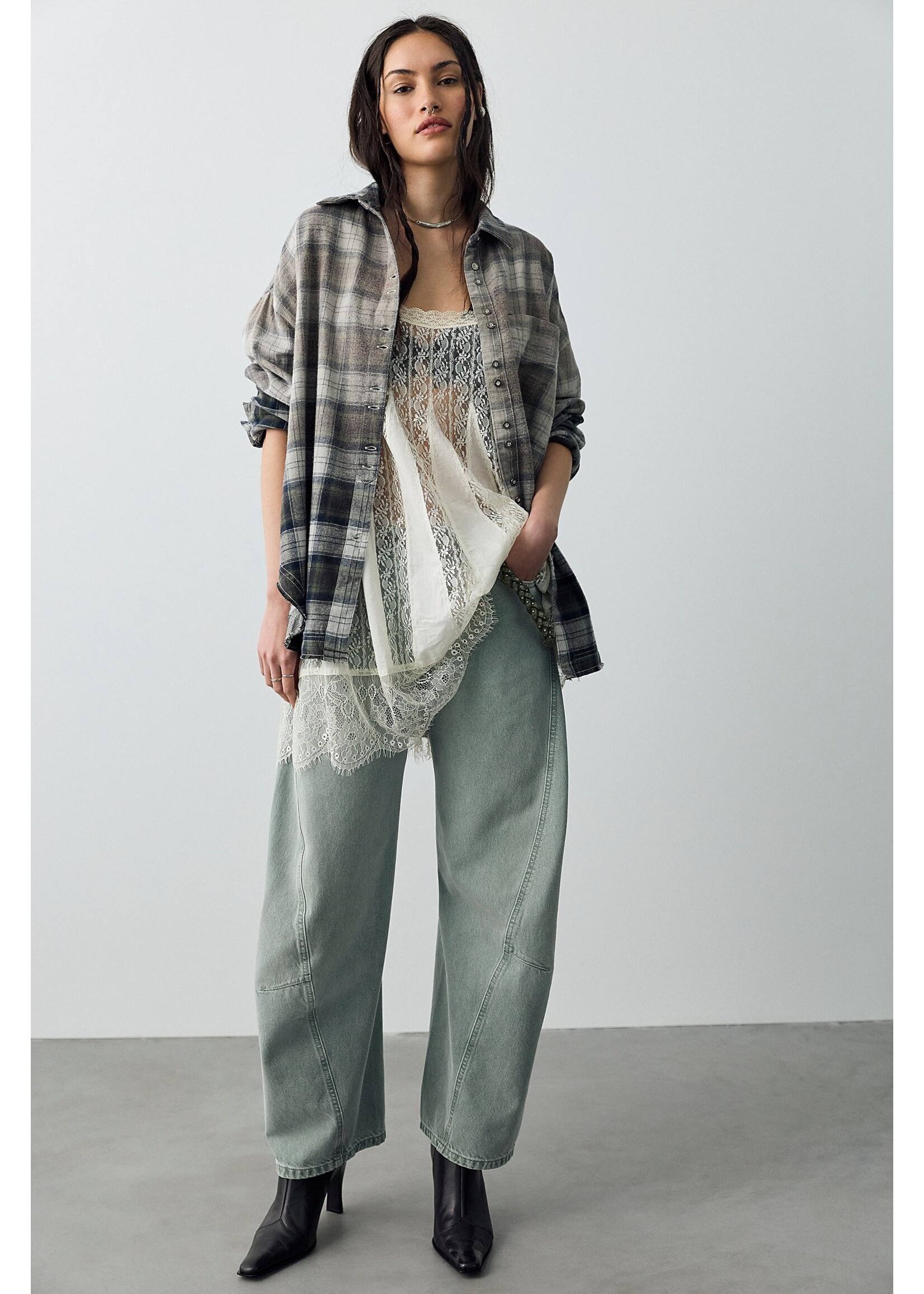 Free People LEXI PLAID SHIRT