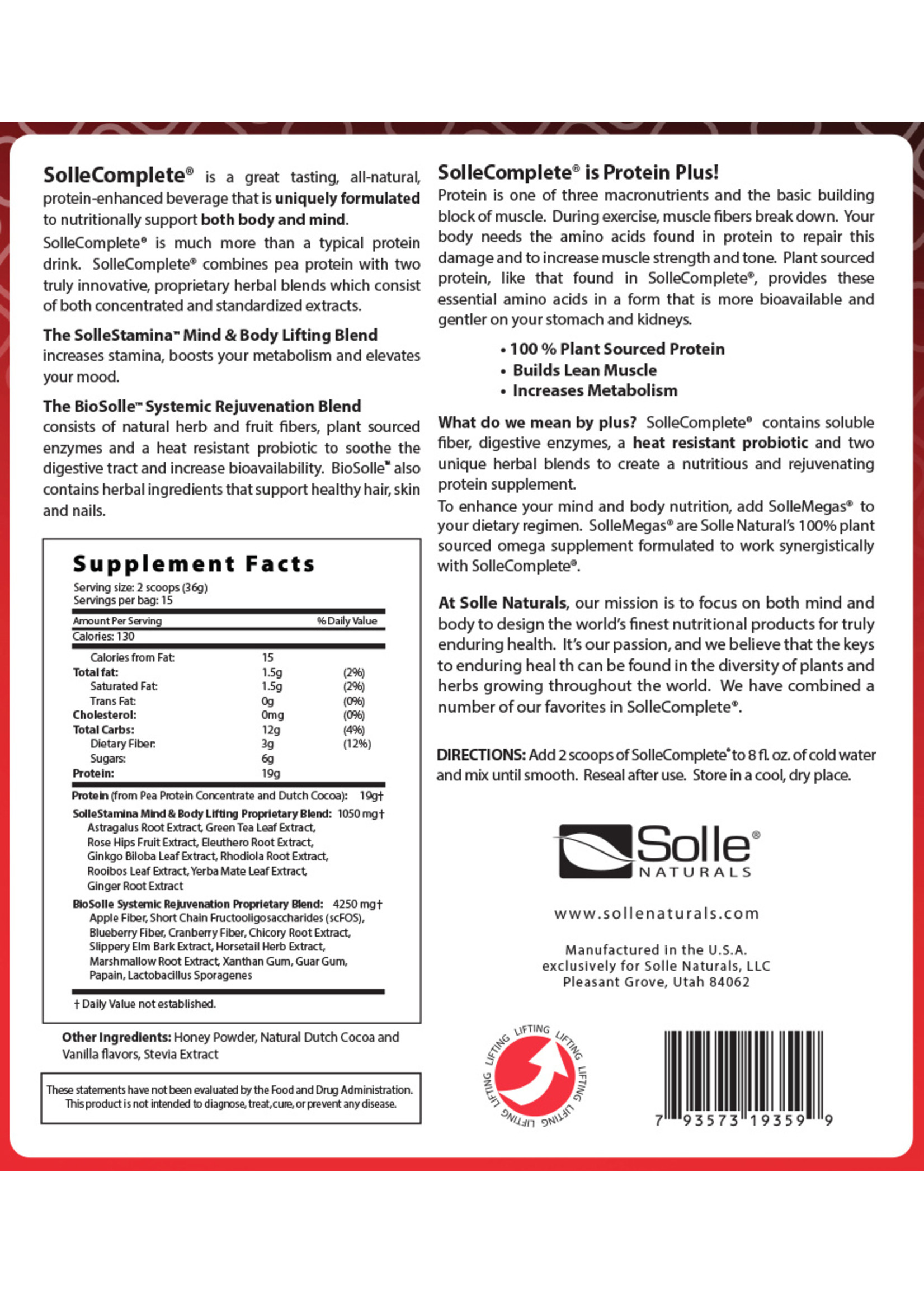 Solle Naturals Solle Naturals - SolleComplete® - Double Dutch Cocoa - 1lb.