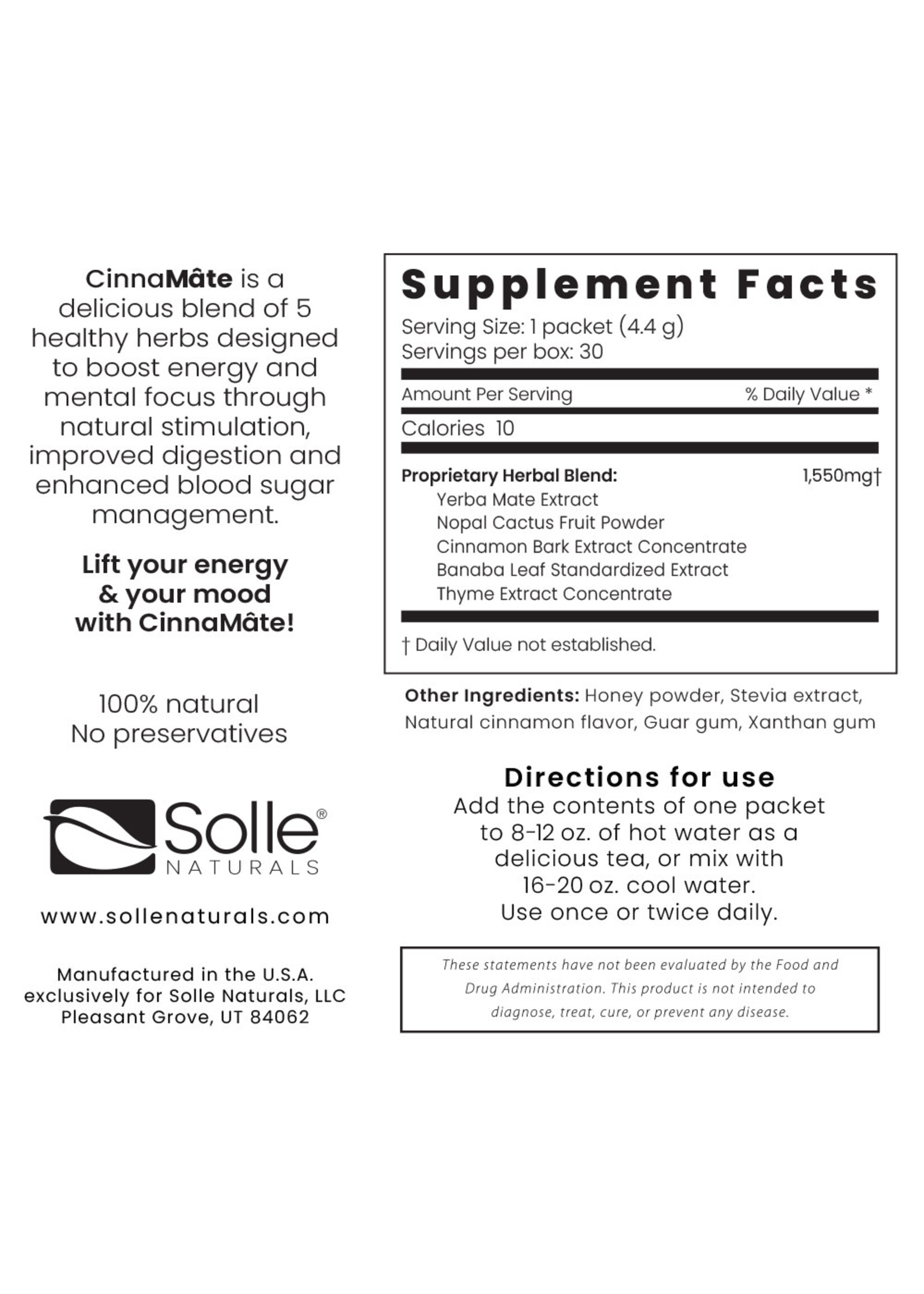 Solle Naturals *Solle Naturals - CinnaMâte® - 30 pack